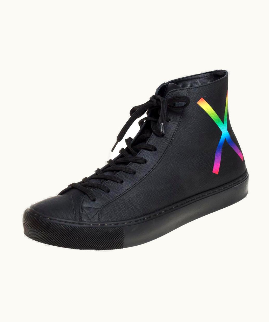 Louis Vuitton Louis Vuitton Black Leather Tattoo High Top Sneakers