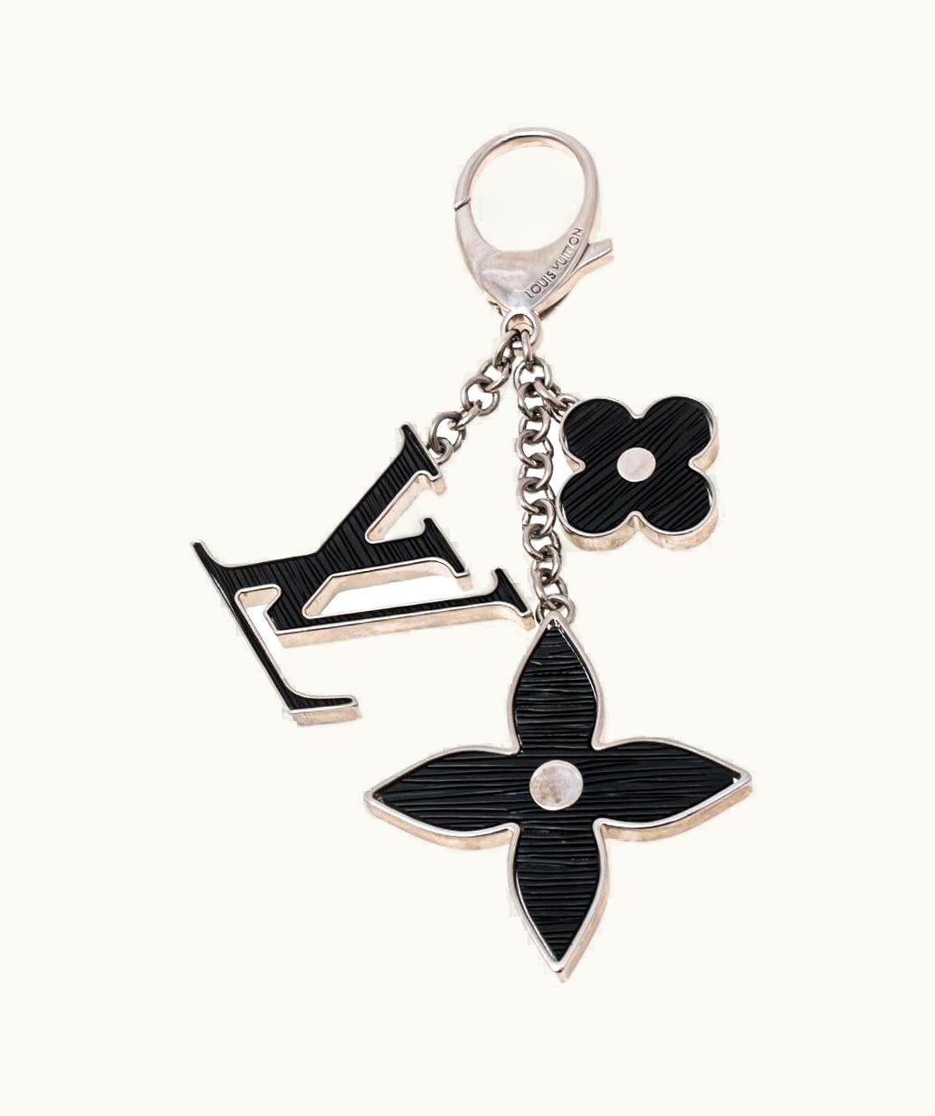 Louis Vuitton Louis Vuitton Black Fleur d'Epi Key Holder & Bag Charm
