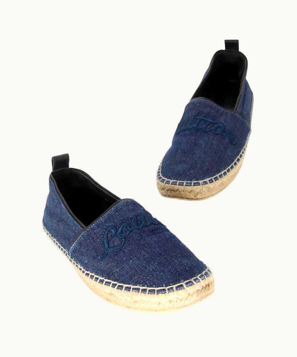Louis Vuitton Louis Vuitton Espadrille 38 Denim Canvas Flats Lv-0510n-0172