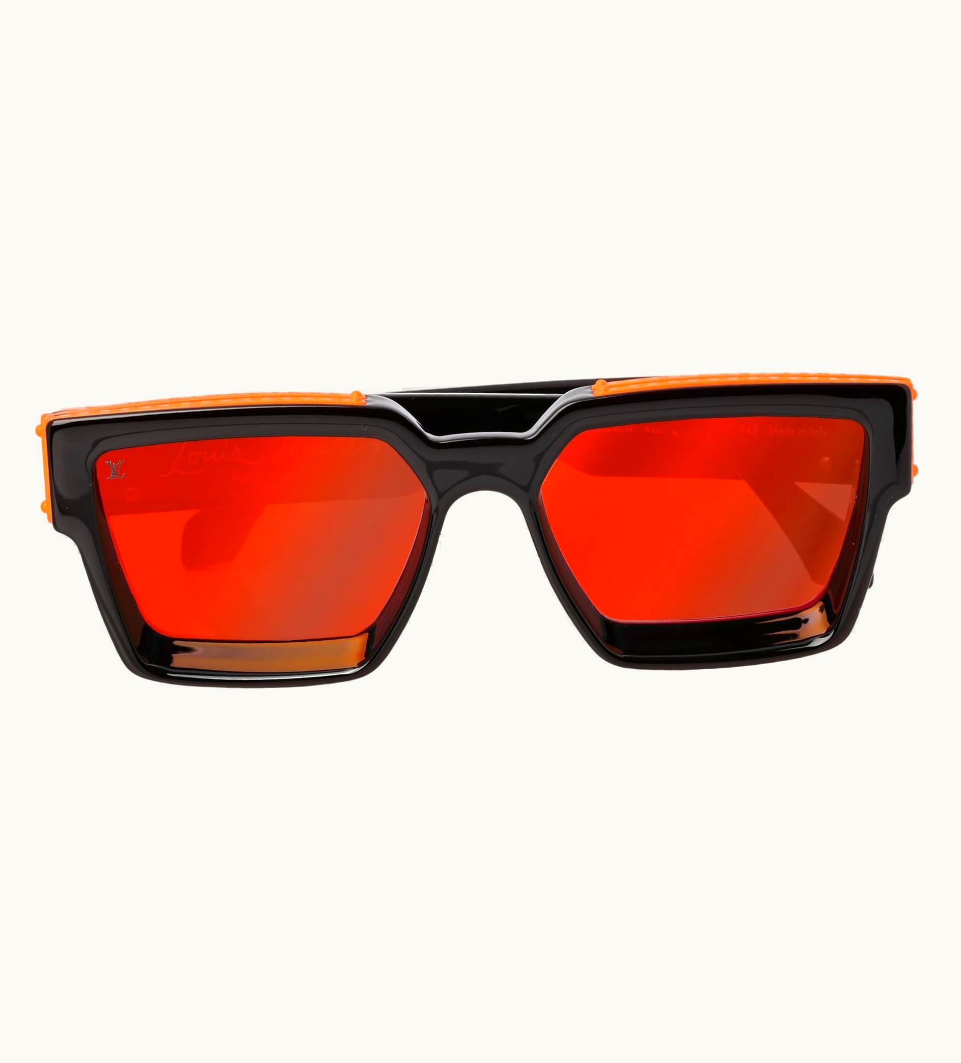 Louis Vuitton Louis Vuitton Black & Orange Acetate Mirrored 1.1 Millionaire Sunglasses Size W
