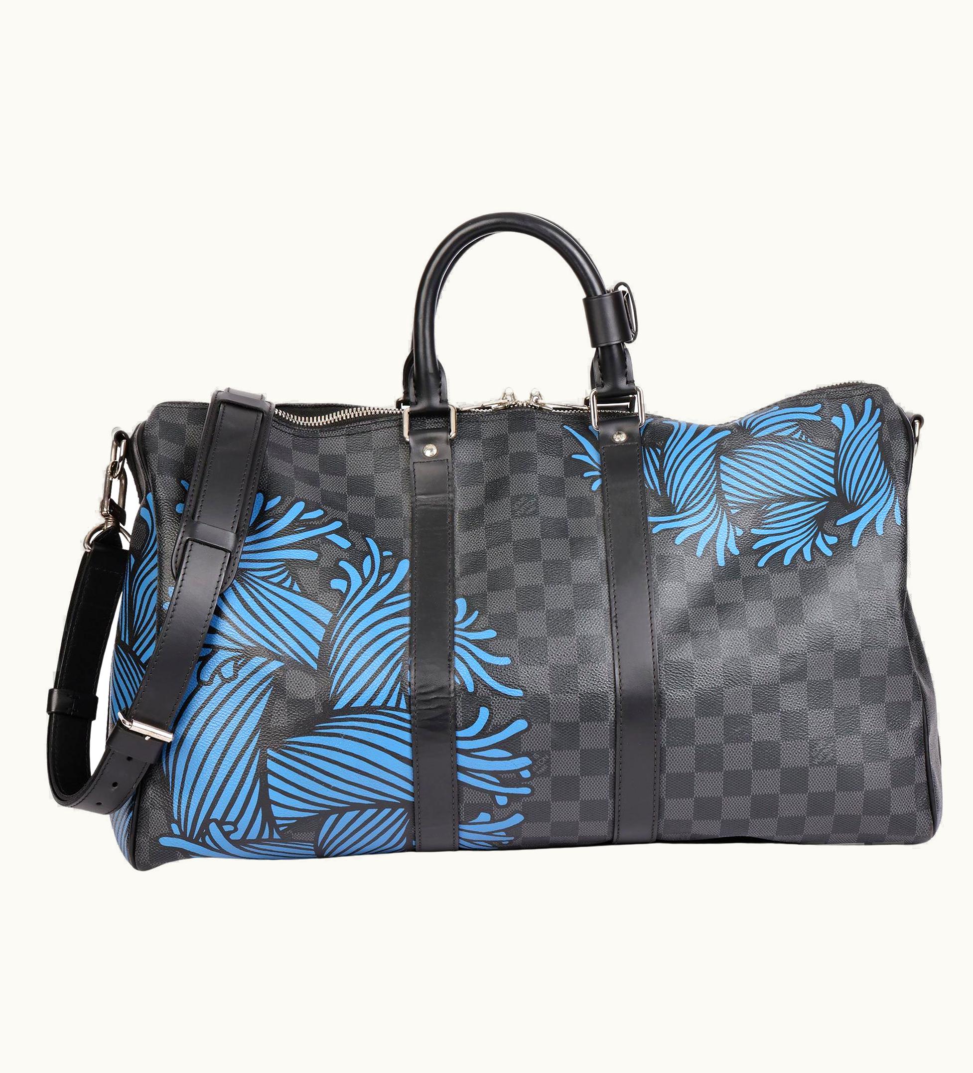 Louis Vuitton Louis Vuitton Graphite Damier Christopher Nemeth Blue Rope Keepall Bandouliere45