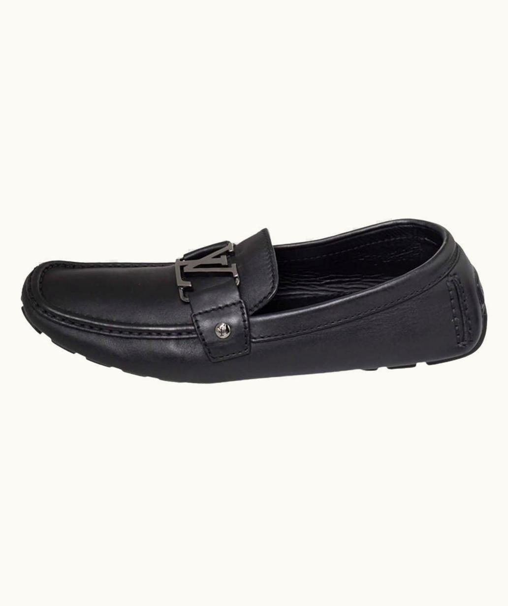 Louis Vuitton Louis Vuitton Monte Carlo Black Leather Slip-On Loafers