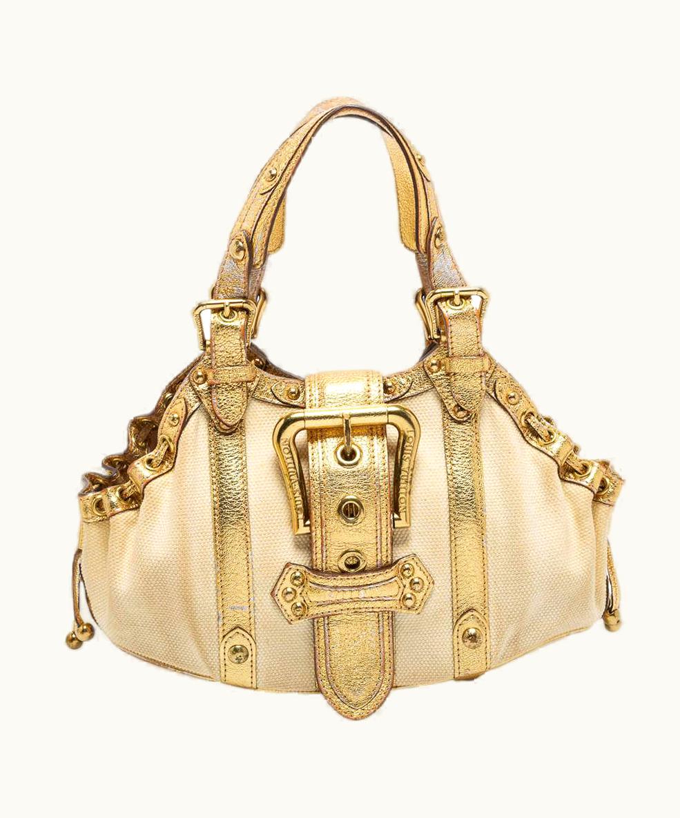 Louis Vuitton Louis Vuitton Gold/Cream Canvas And Leather Antigua Theda Pm Bag