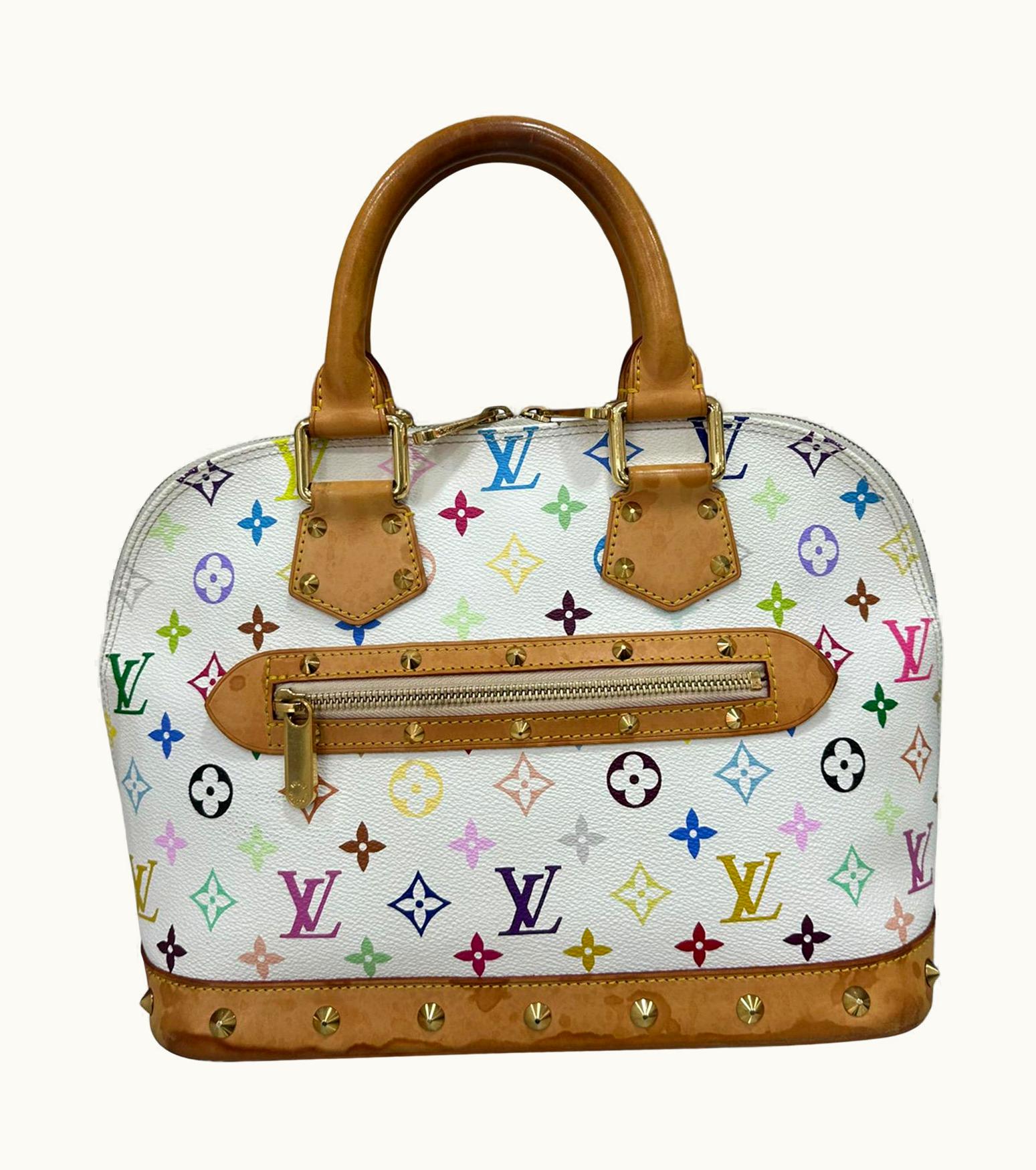 Louis Vuitton Louis Vuitton Alma Pm Takashi Murakami Multicolor Leather Top Handle Bag