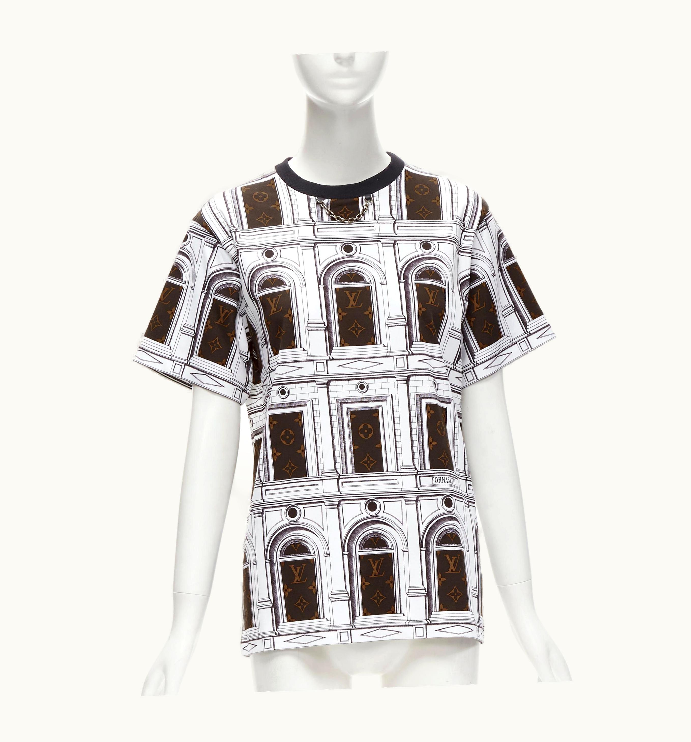 Louis Vuitton Louis Vuitton Fornasetti 2021 Architettura Lv Monogram Print Cotton Tshirt