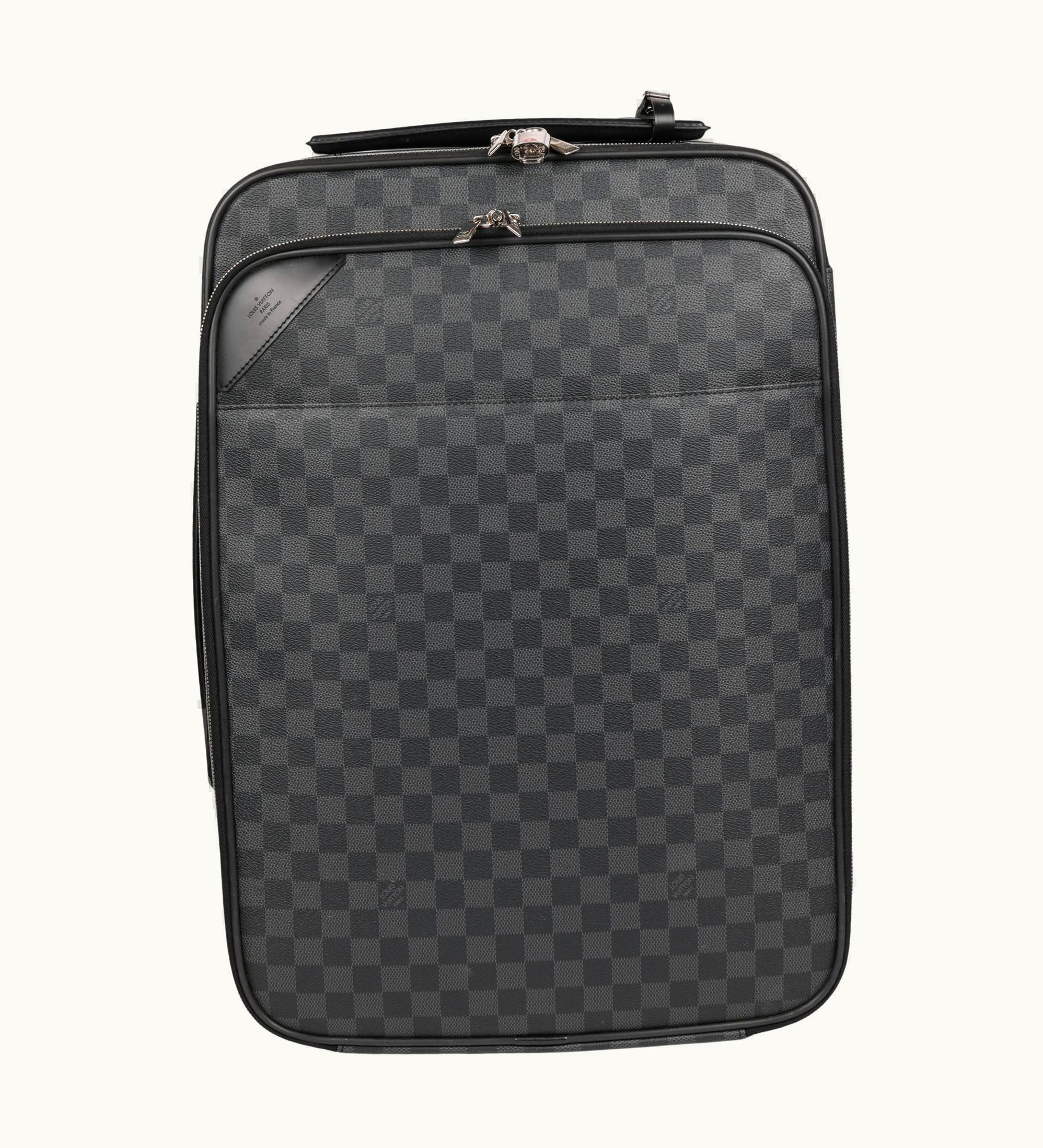 Louis Vuitton Louis Vuitton Damier Graphite Coated Canvas & Black Calfskin Leather Pegase