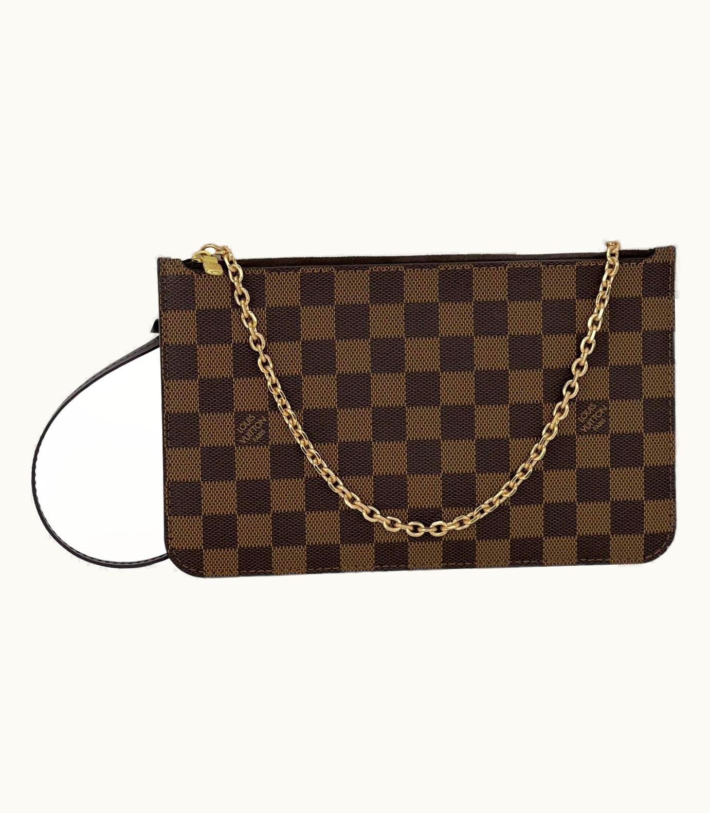 Louis Vuitton Louis Vuitton Pochette From Neverfull Damier Ebene Pouch W/added Chain