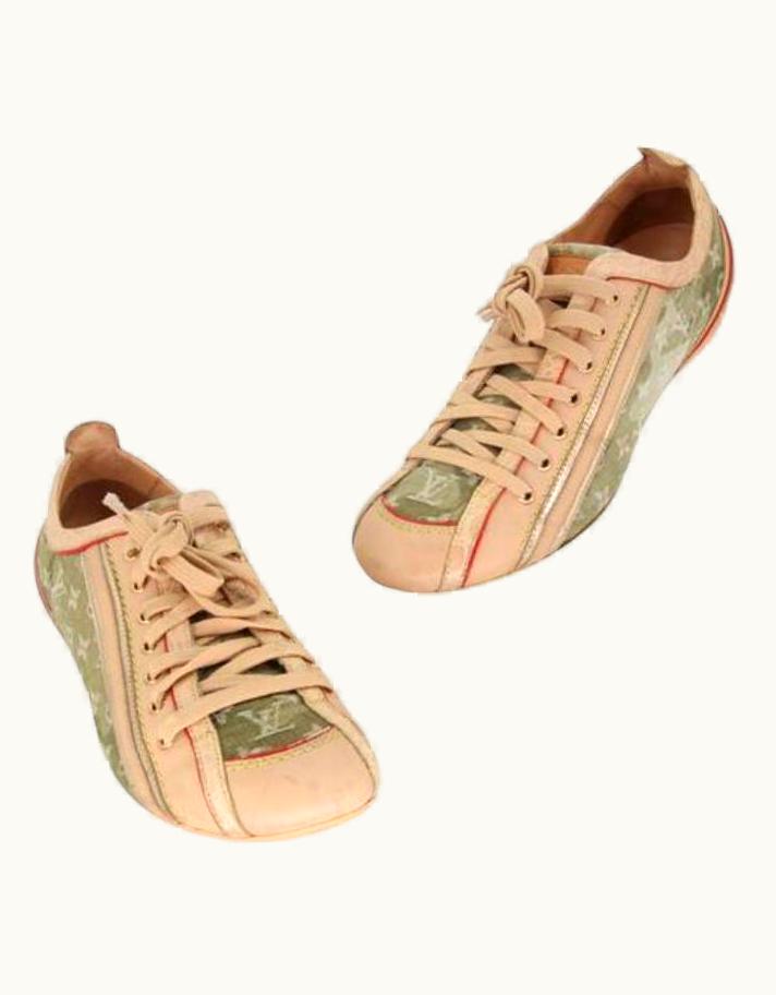 Louis Vuitton Louis Vuitton Camouflage Rare Metallic & Vachetta 36 Flats Lv-s0929p-0297