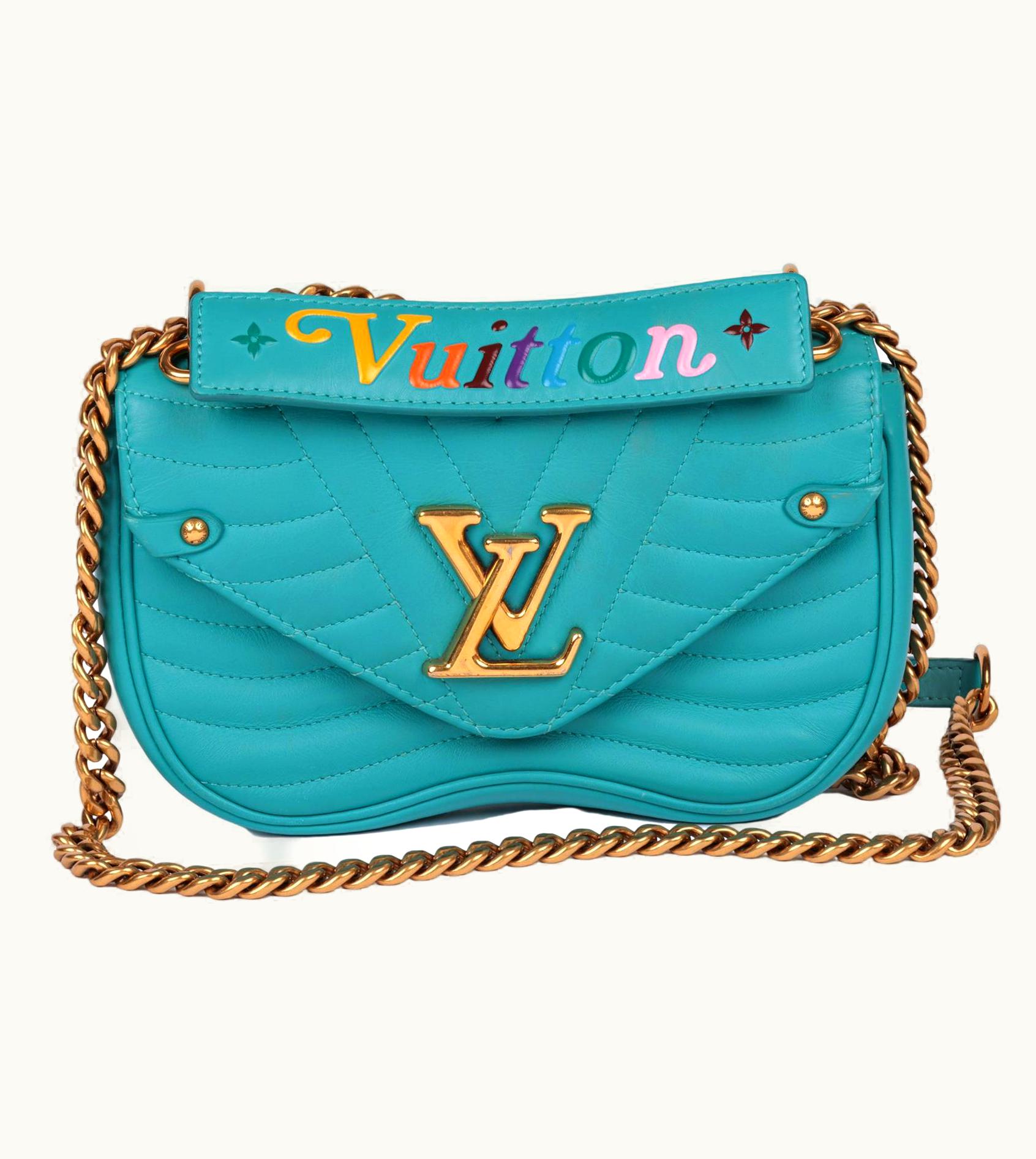 Louis Vuitton Louis Vuitton Malibu Green Quilted Calfskin Leather Wave Chain Pm