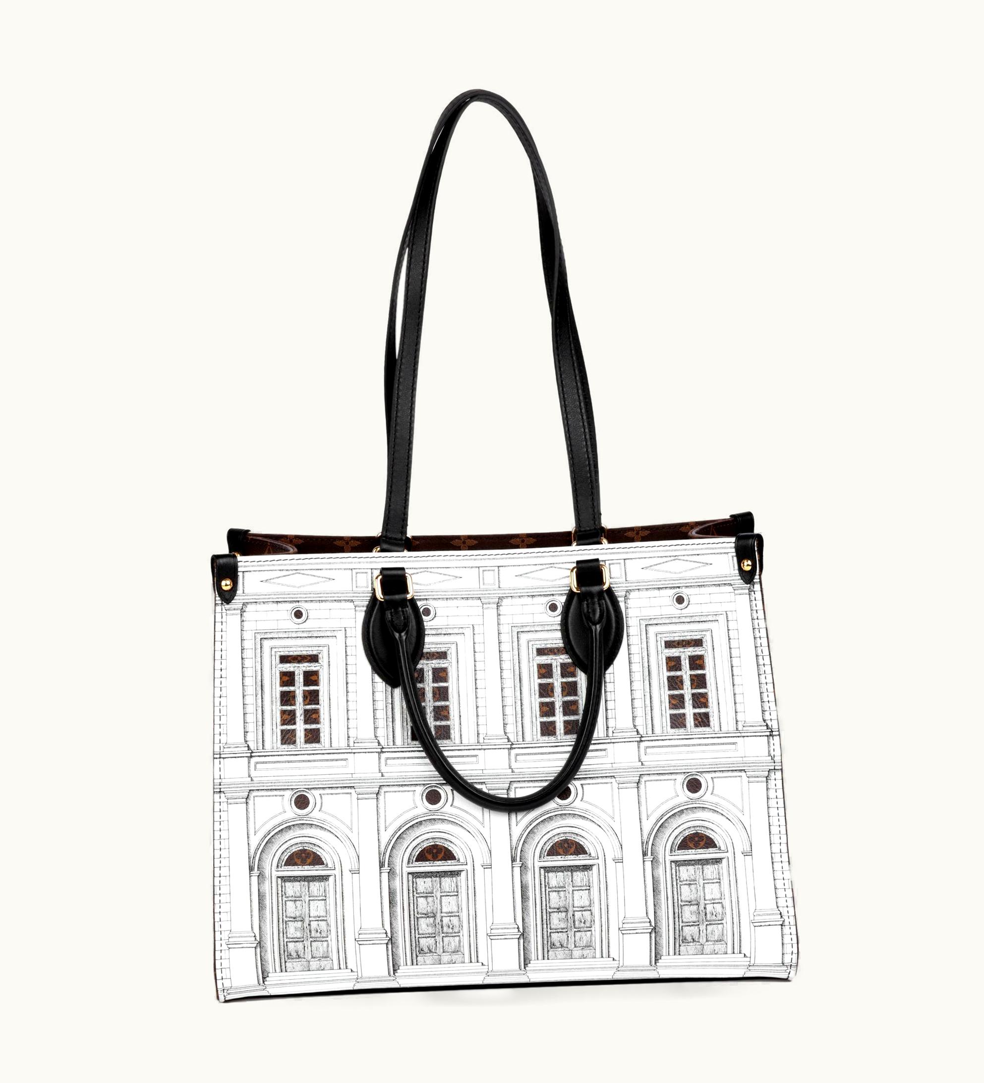 Louis Vuitton Louis Vuitton Fornasetti Brown Monogram Coated Canvas & Black Calfskin Leather