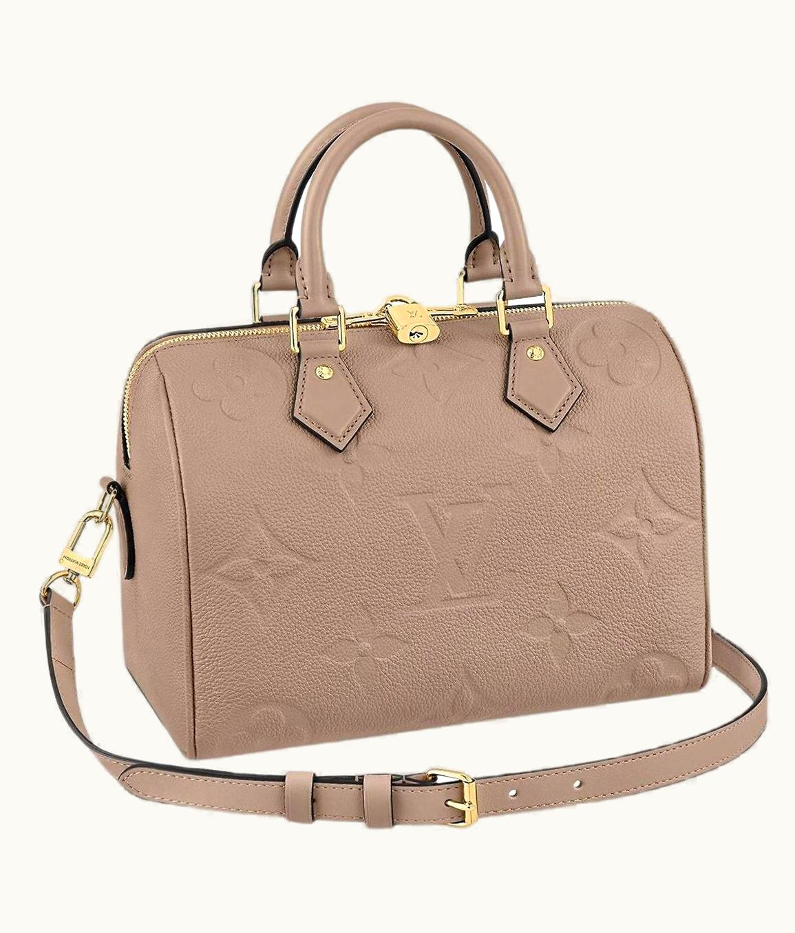 Louis Vuitton Louis Vuitton Tourterelle Monogram Empreinte Leather Speedy Bandoulière 25 Bag