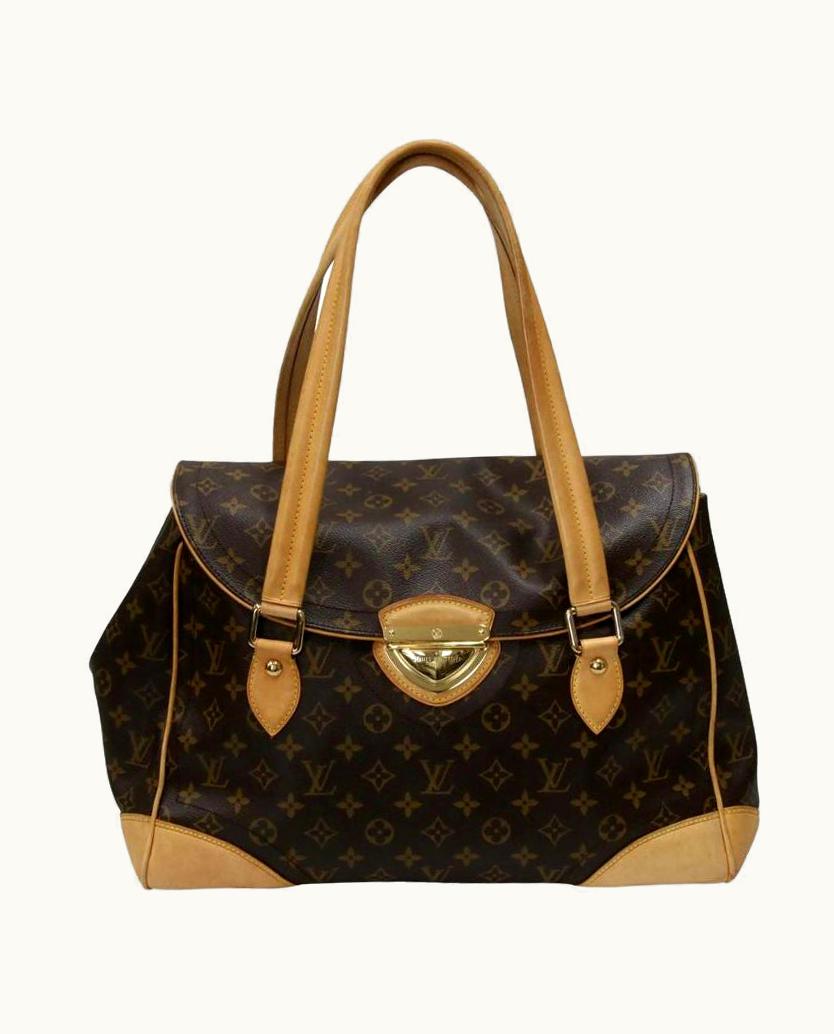 Louis Vuitton Louis Vuitton Beverly Gm Brown Monogram Canvas And Calfskin Shoulder Bag