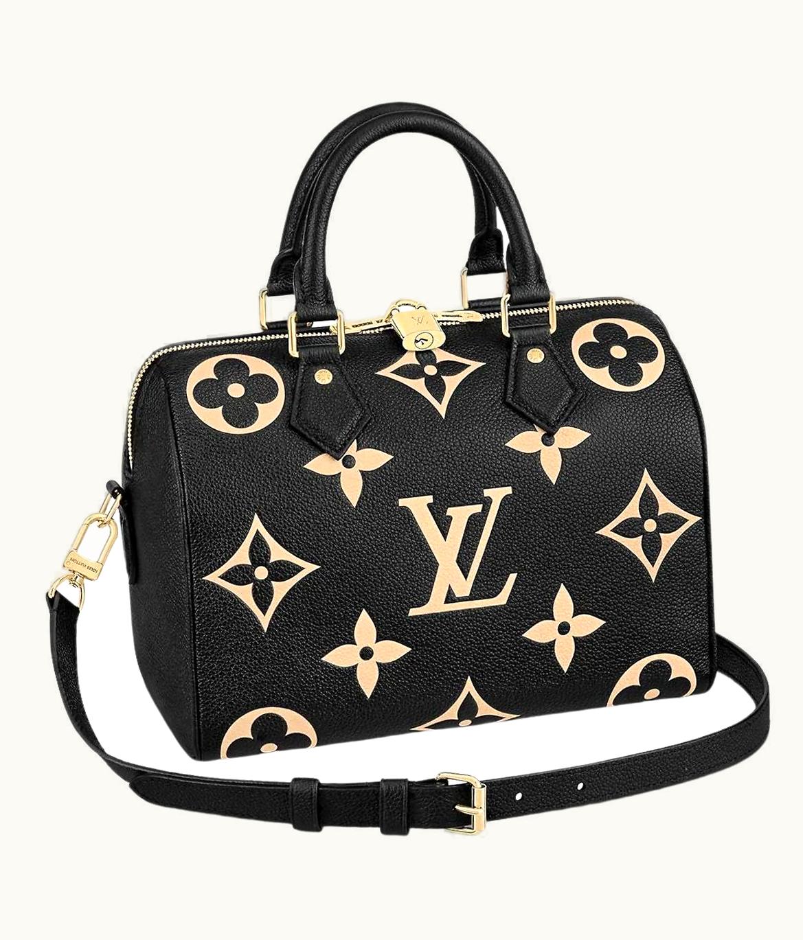 Louis Vuitton Louis Vuitton Noir/Beige Monogram Empreinte Leather Speedy Bandoulière 25 Bag