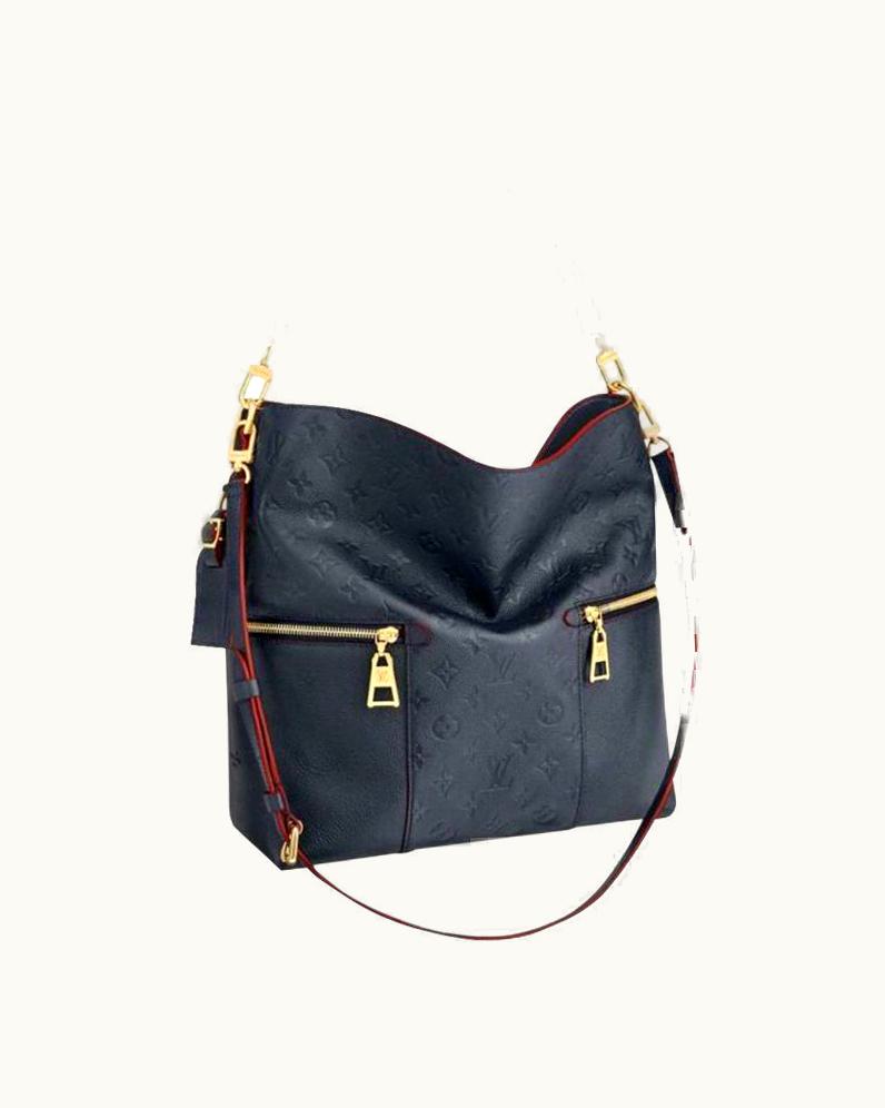 Louis Vuitton Louis Vuitton Melie Navy Leather Empreinte Hobo Bag, Monogram Leather, In Box