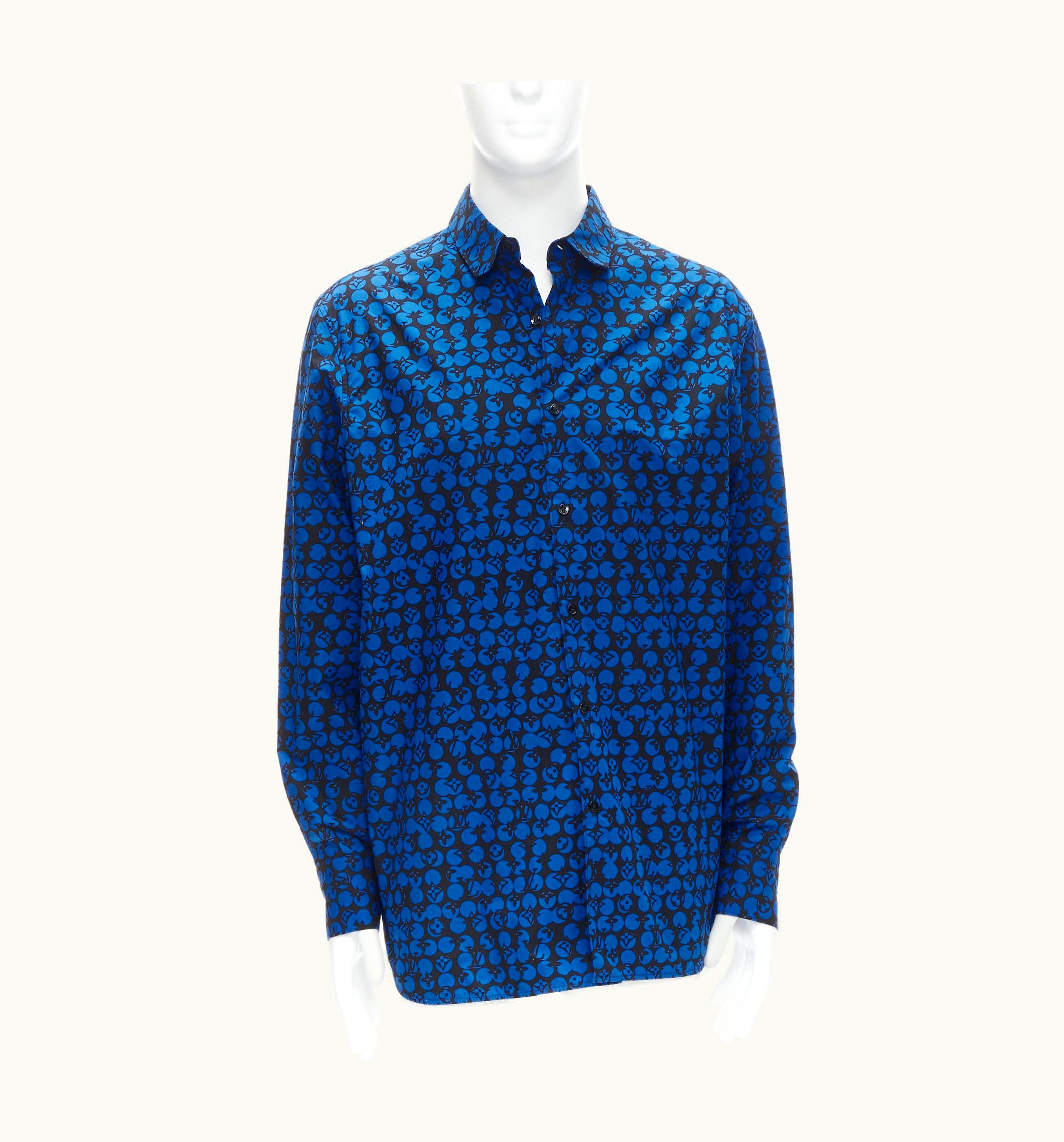 Louis Vuitton Louis Vuitton Virgil Abloh Black Blue Polka Dot Lv Monogram Oversized Shirt