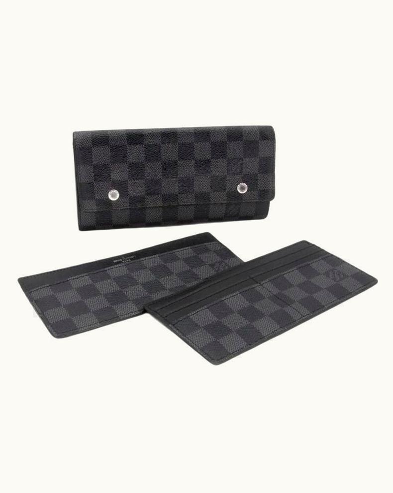 Louis Vuitton Louis Vuitton Damier Long Gm Graphite Double Snap Wallet Lv-w0930p-0383