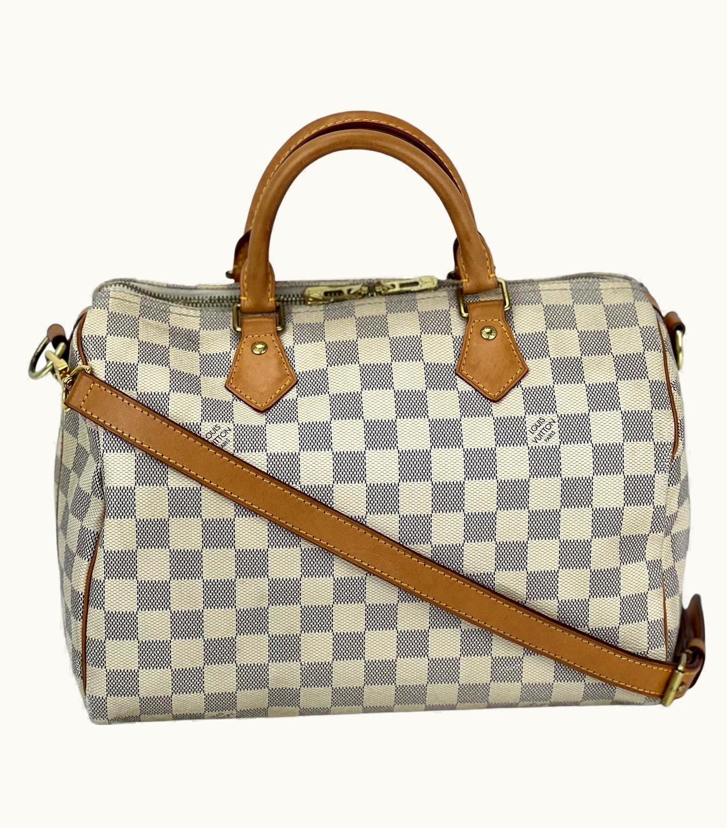 Louis Vuitton Louis Vuitton Speedy Bandouliere 30 Damier Azur Shoulder Hand Bag Added Insert