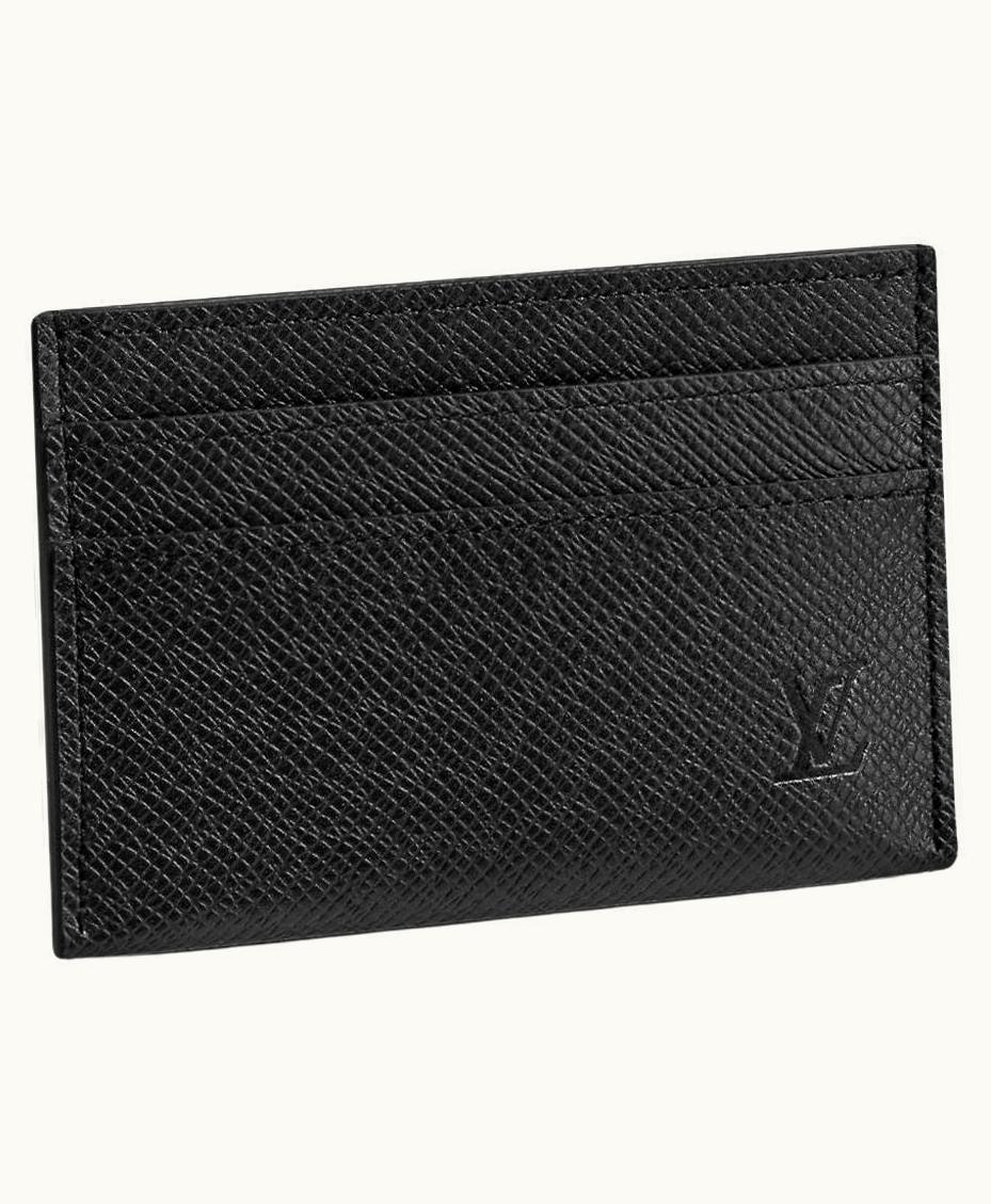 Louis Vuitton Louis Vuitton Black Taiga Leather Porte Cartes Double