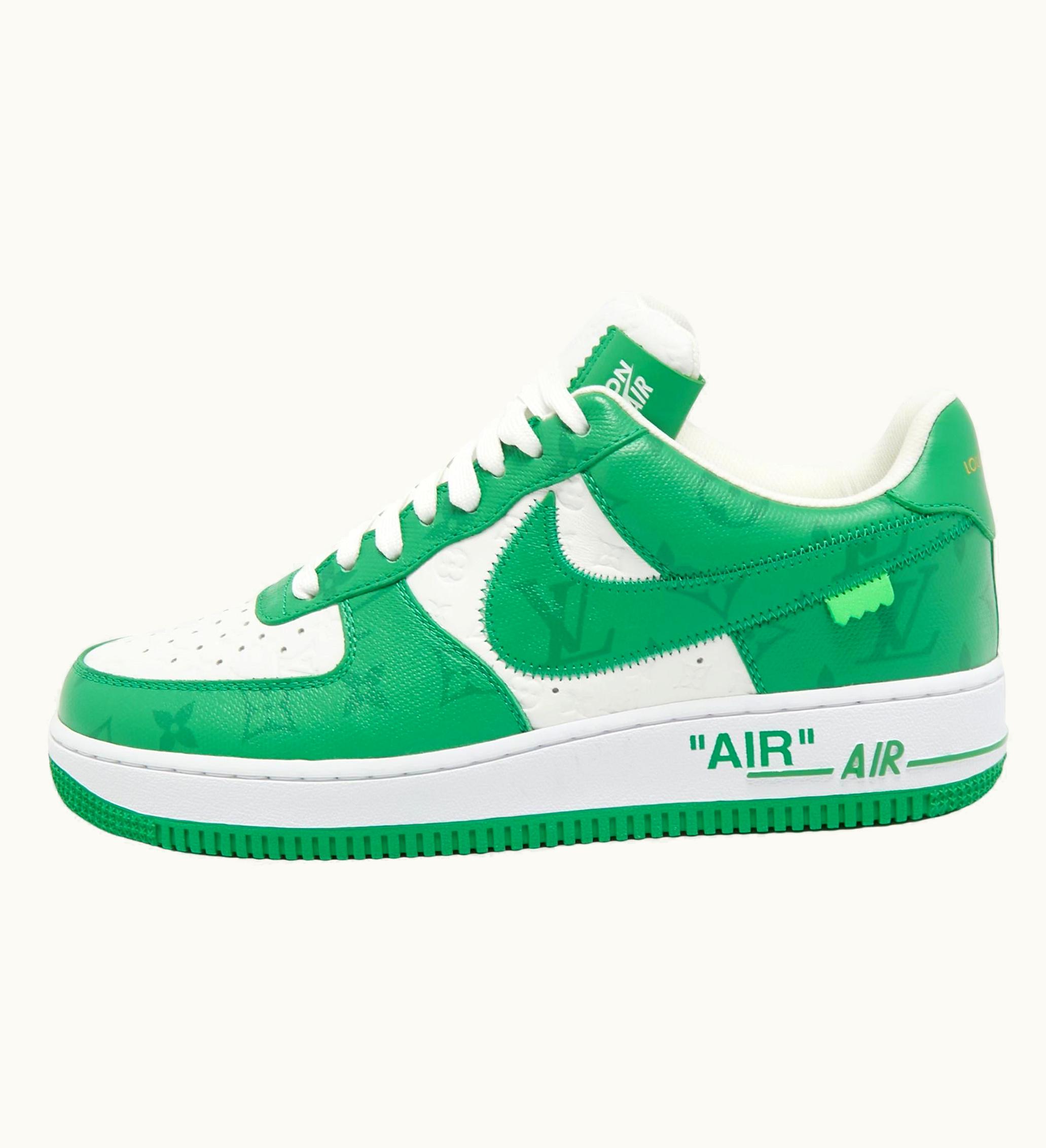 Louis Vuitton Louis Vuitton Nike Air Force 1 Low Green Leather Sneakers