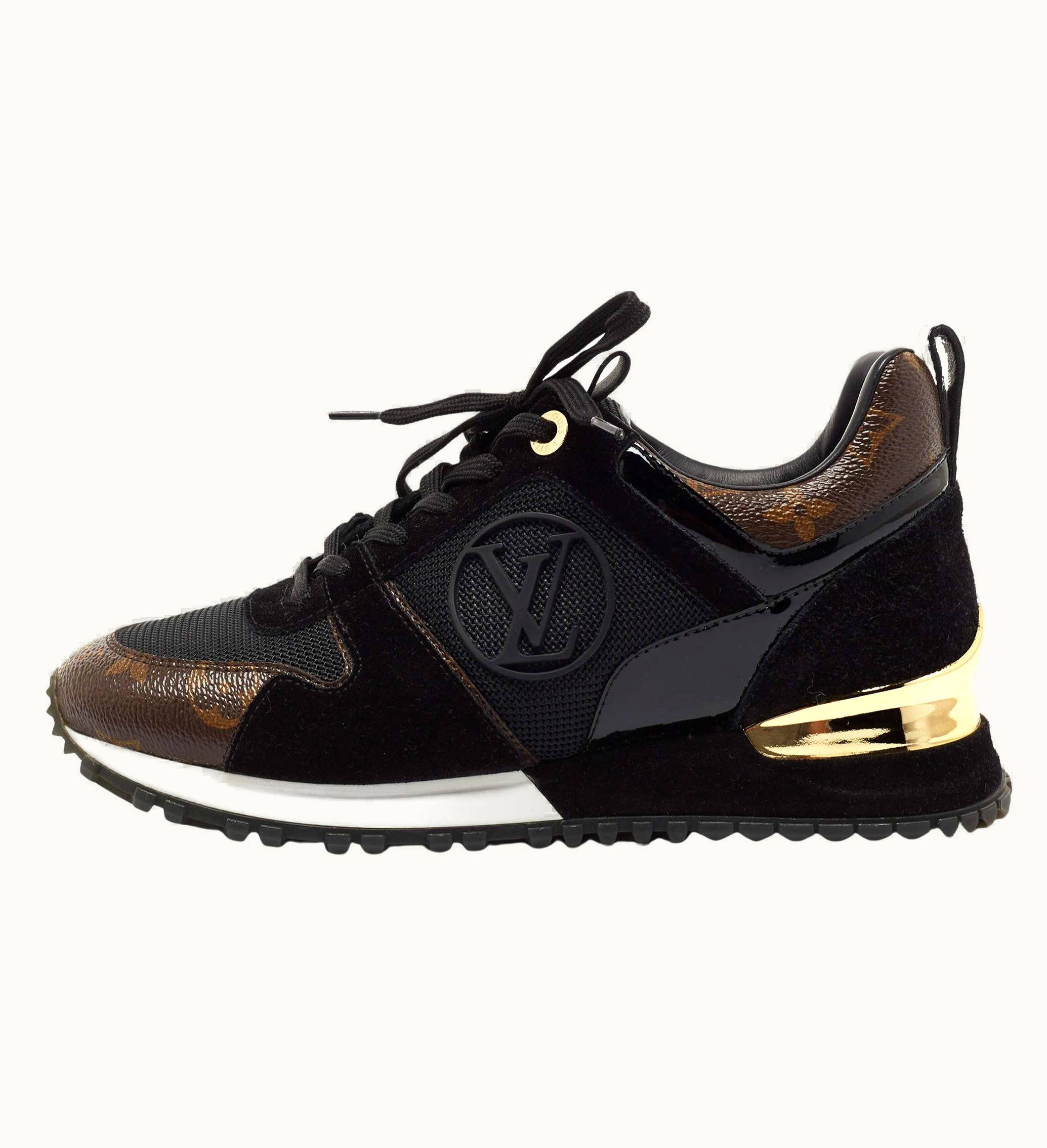 Louis Vuitton Louis Vuitton Black/Brown Mesh, Suede Monogram Canvas Run AWay Sneakers UZ0582790