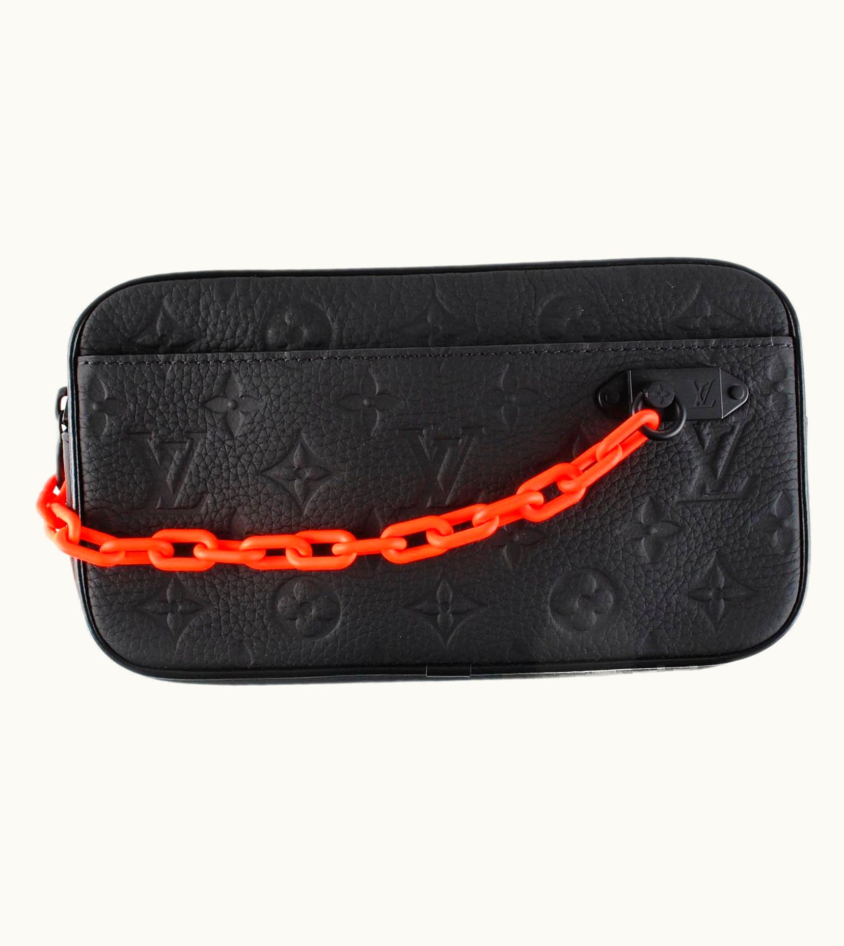 Louis Vuitton Louis Vuitton Leather Virgil Abloh Black/orange Volga Waist Bag Pochette With Be