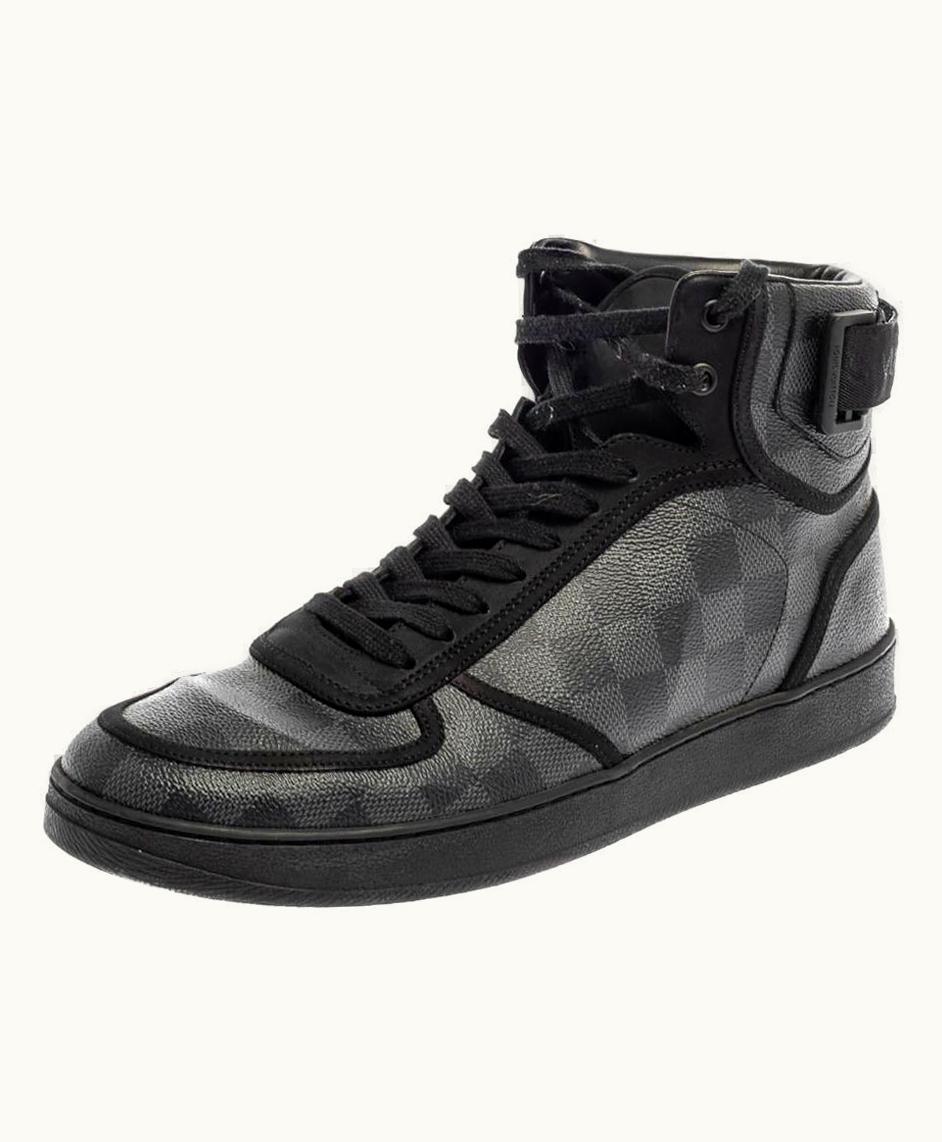 Louis Vuitton Louis Vuitton Grey/Black Damier Graphite Canvas Rivoli High Top Sneakers