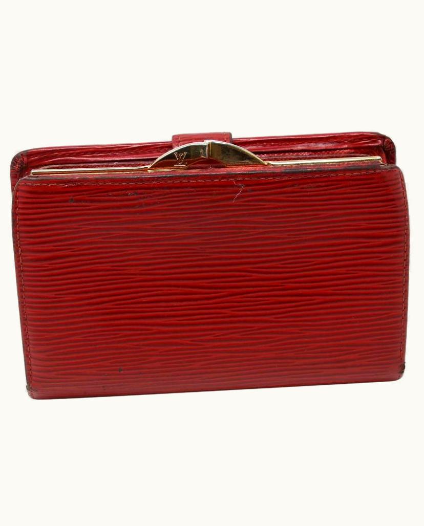 Louis Vuitton Louis Vuitton Red Epi Leather Kisslock Snap Bi-Fold Wallet Lv-w0930p-0391