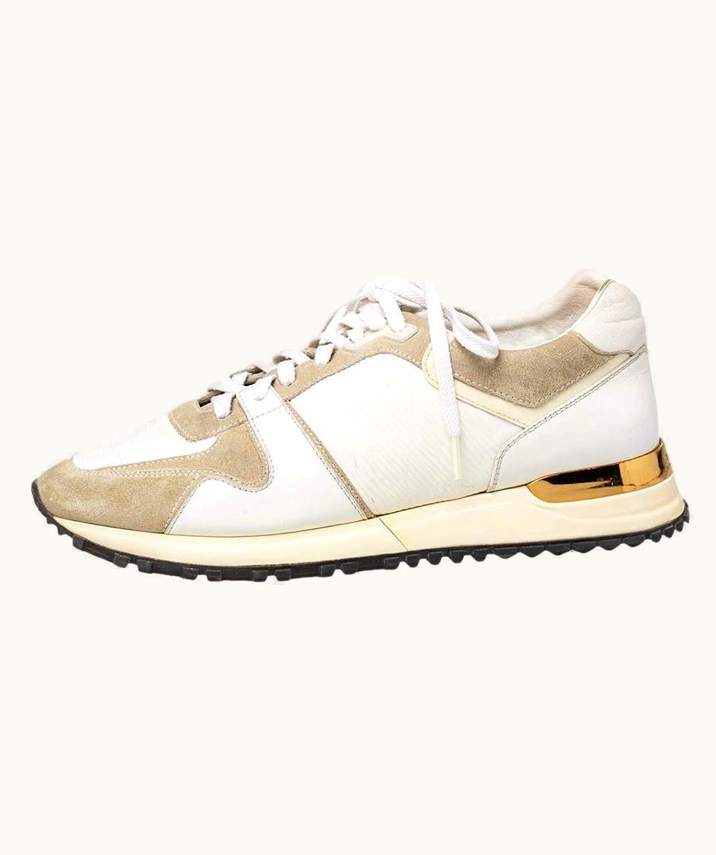 Louis Vuitton Louis Vuitton White/Grey Suede And Leather Run AWay Low Top Sneakers