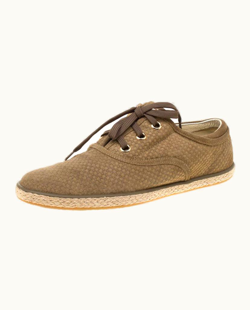 Louis Vuitton Louis Vuitton Green Suede Petit Damier Espadrilles Sneakers