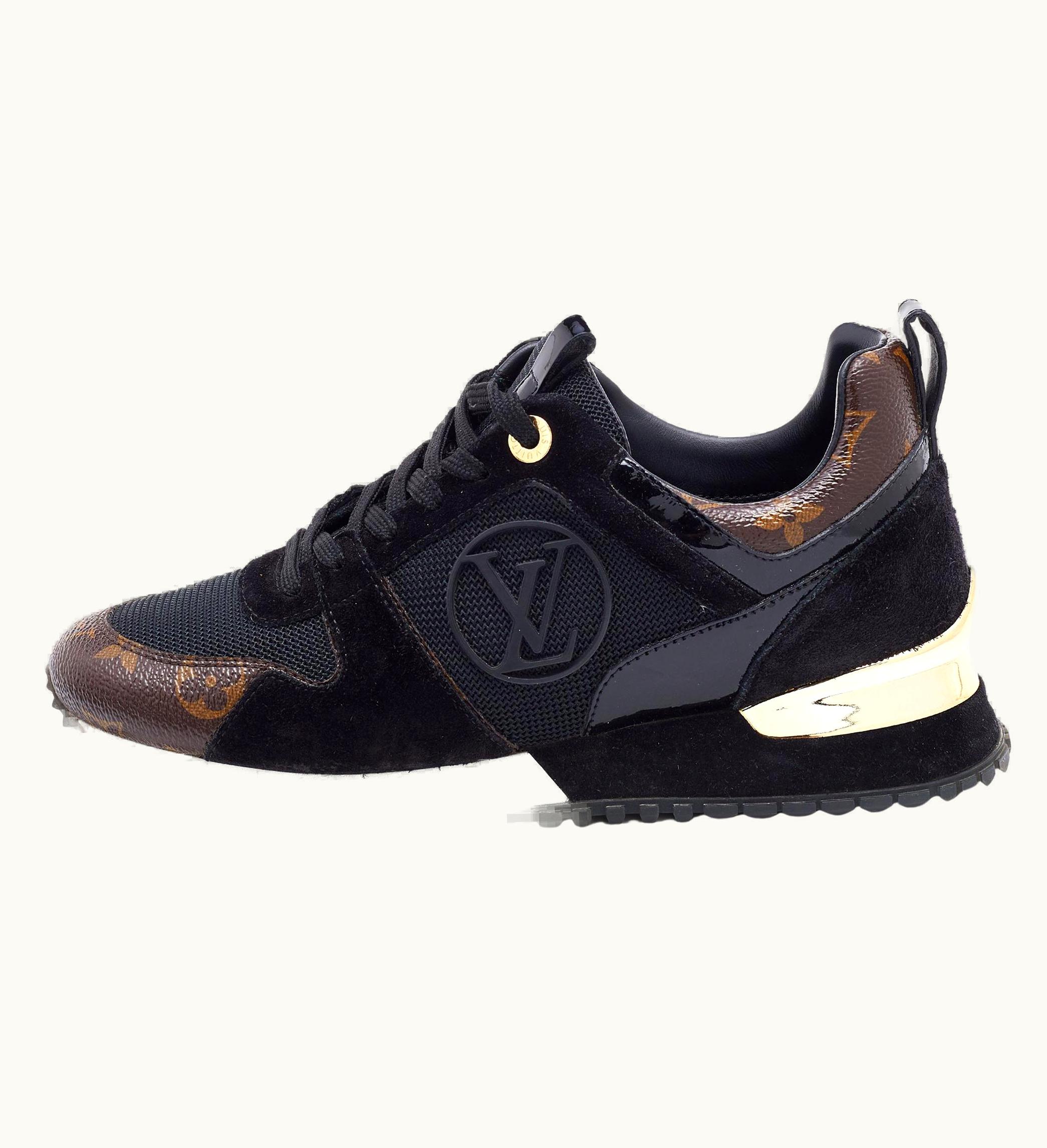 Louis Vuitton Louis Vuitton Black/Brown Mesh, Suede Monogram Canvas Run AWay Sneakers UZ0582846