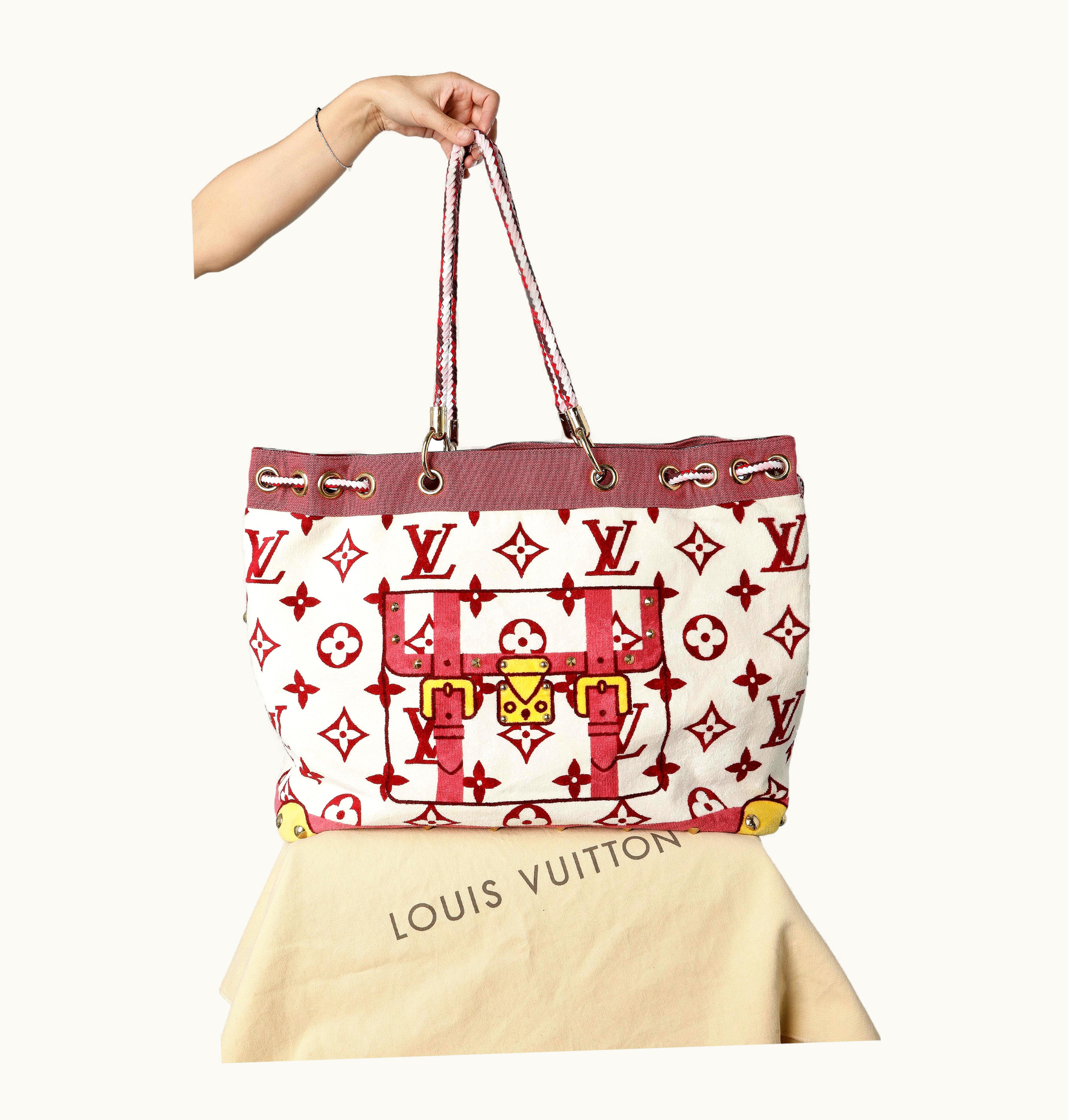 Louis Vuitton Artsy Beach Bag In Towel Fabric With Monogram And Gold Studs Louis Vuitton