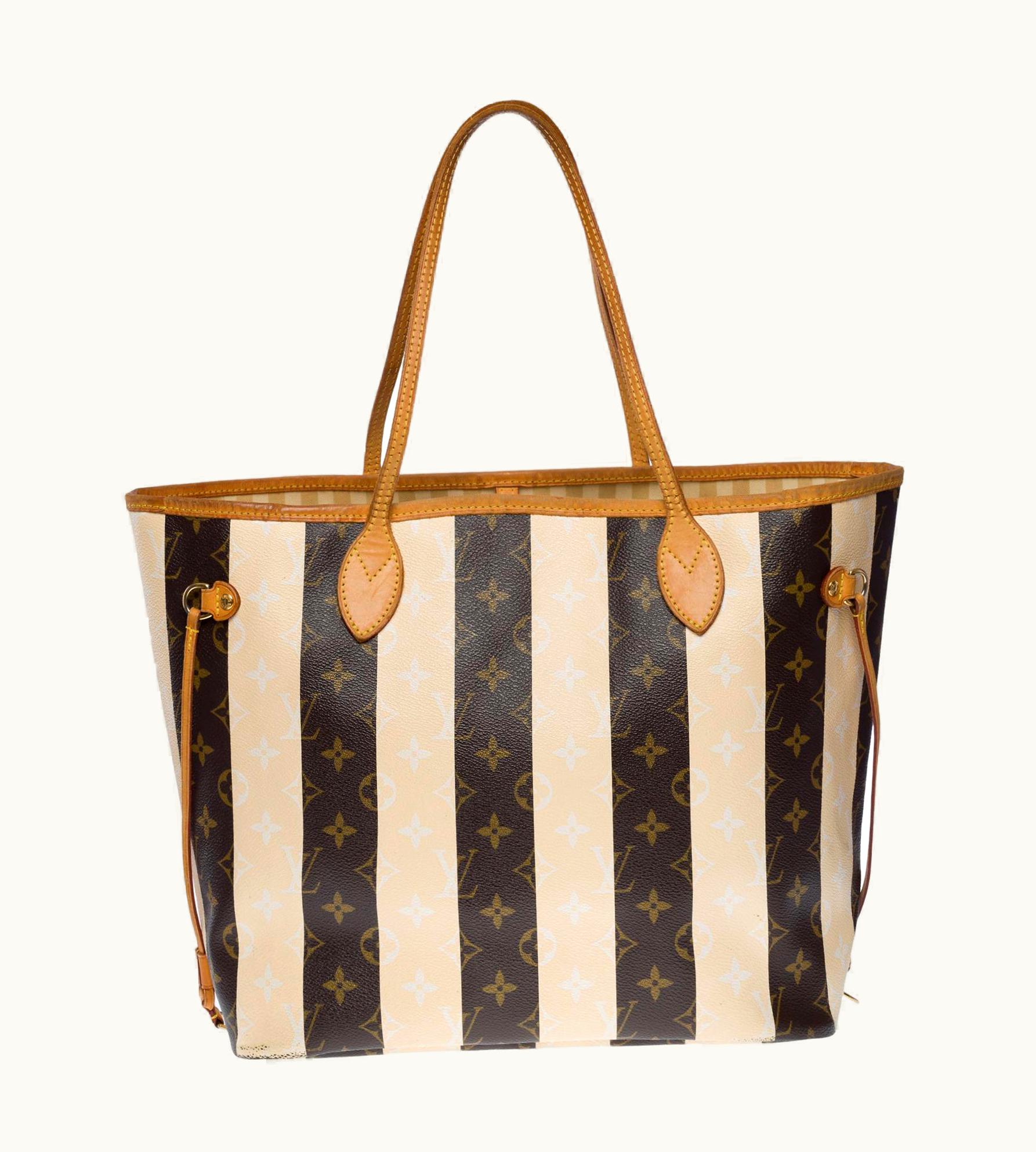 Louis Vuitton Louis Vuitton Neverfull Limited Edition Stripes Tote Bag In Brown Canvas, Ghw