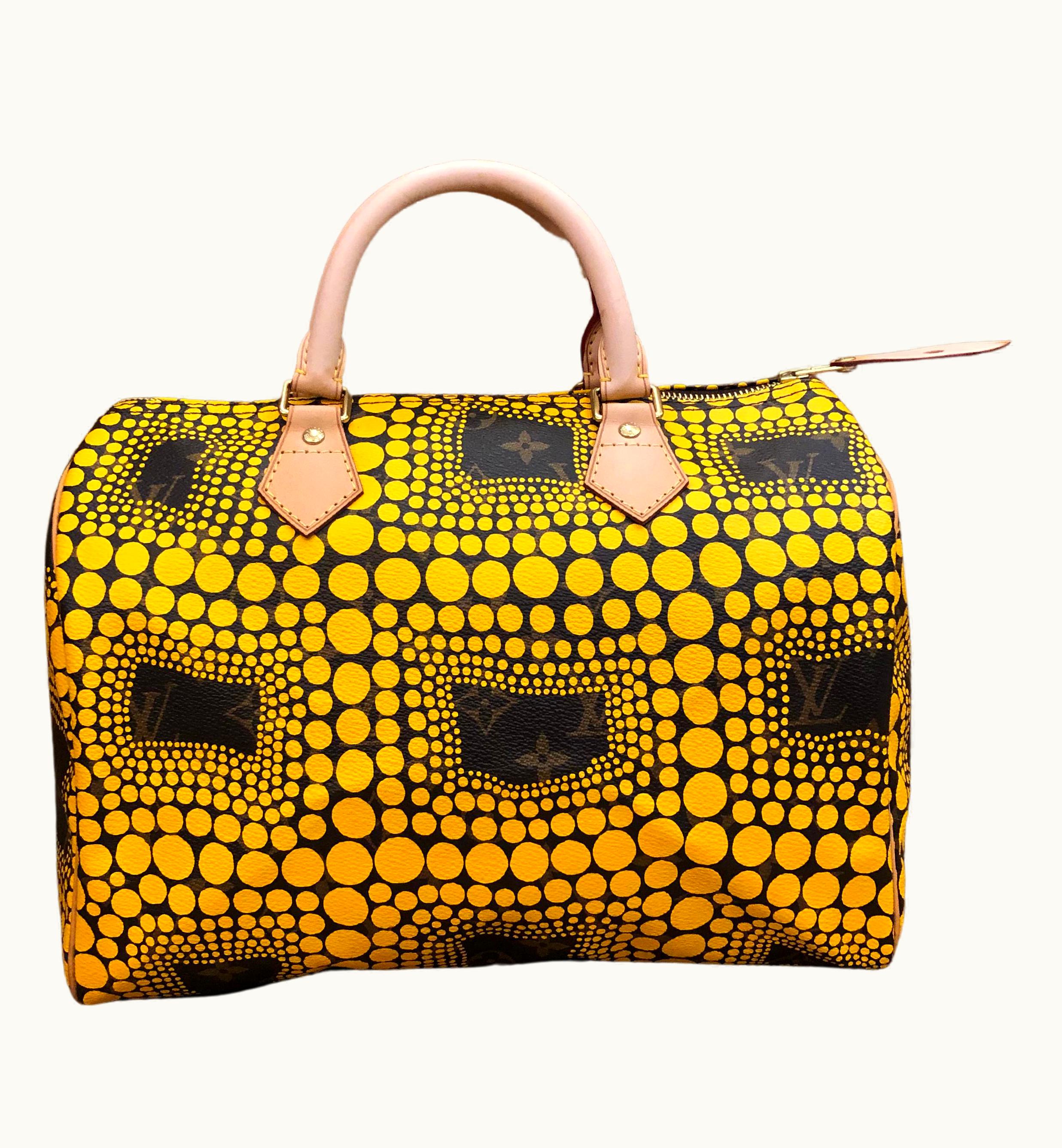 Louis Vuitton 2012 Louis Vuitton Limited Edition Yayoi Kusama Yellow Monogram Canvas Speedy