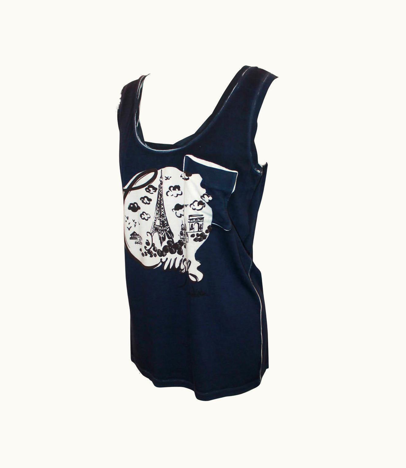 Louis Vuitton Louis Vuitton 2012 Resort Navy Paris Motif Tank With Pocket