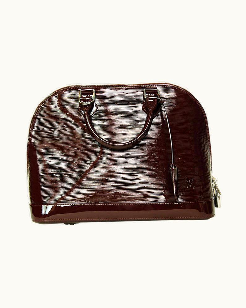 Louis Vuitton Louis Vuitton 2013 Prune Epi Electric Patent Leather Alma Pm Tote Bag