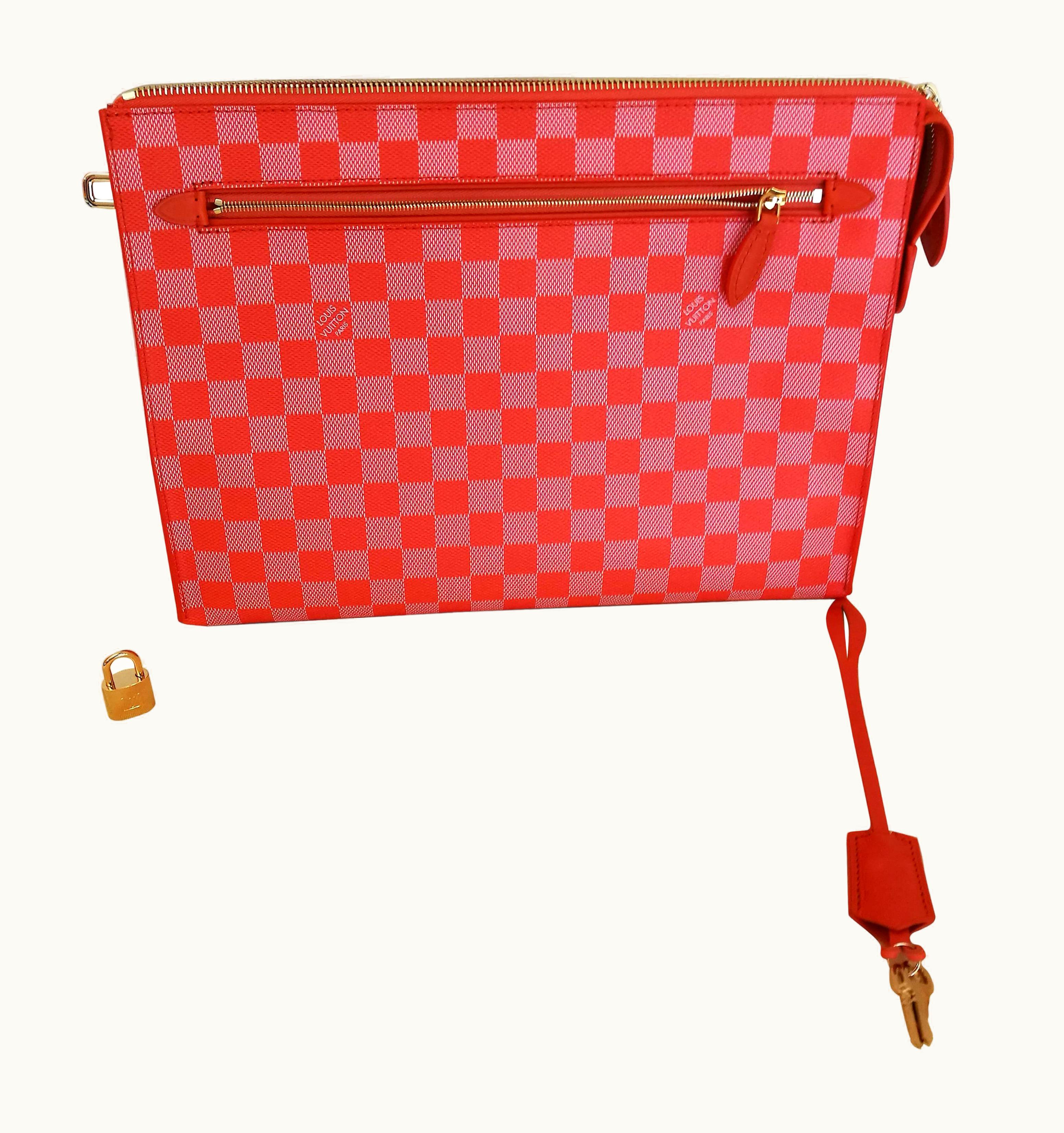 Louis Vuitton 2013 Louis Vuitton Damier Couleurs Kit Clutch Piment UZ0582921