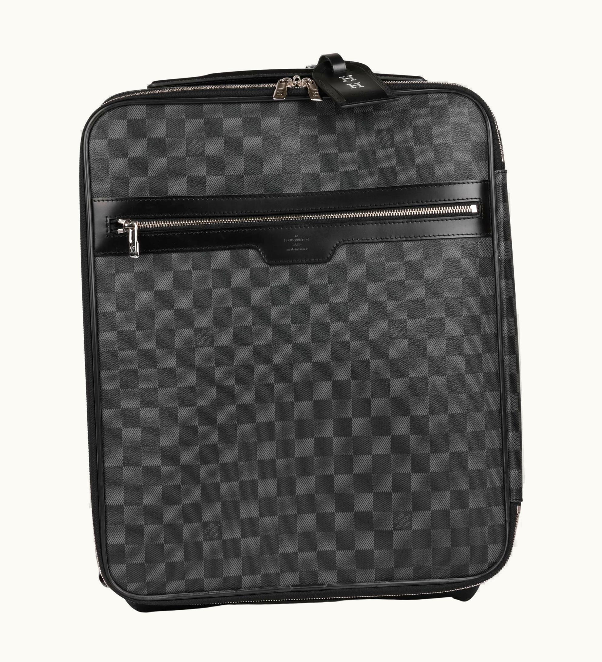 Louis Vuitton Louis Vuitton Damier Ebene Coated Canvas & Black Calfskin Leather Pegase
