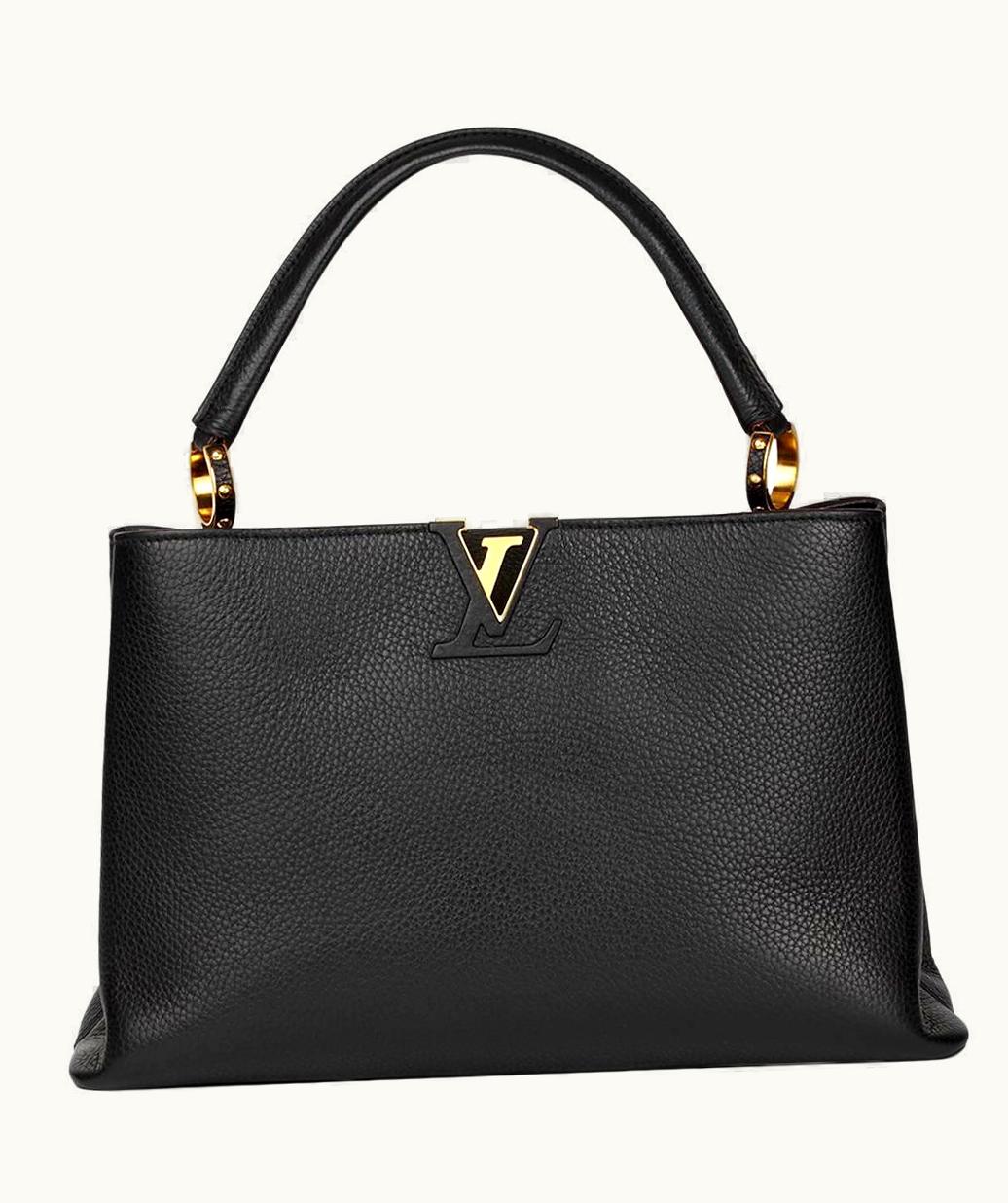 Louis Vuitton 2014 Louis Vuitton Black Taurillon Leather Cappucines Mm