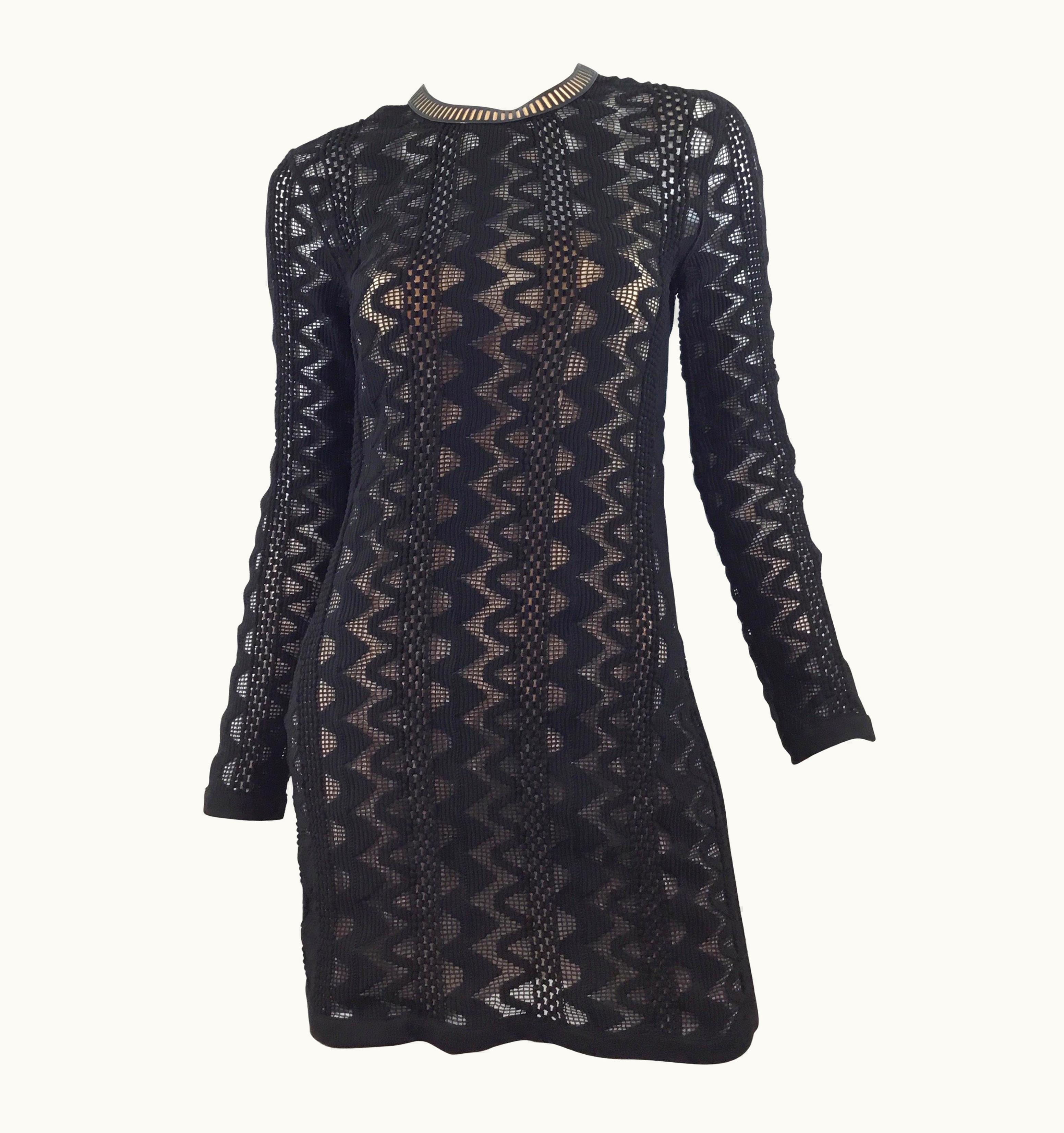 Louis Vuitton Louis Vuitton 2015 Spring Knitted Dress With Leather Trim