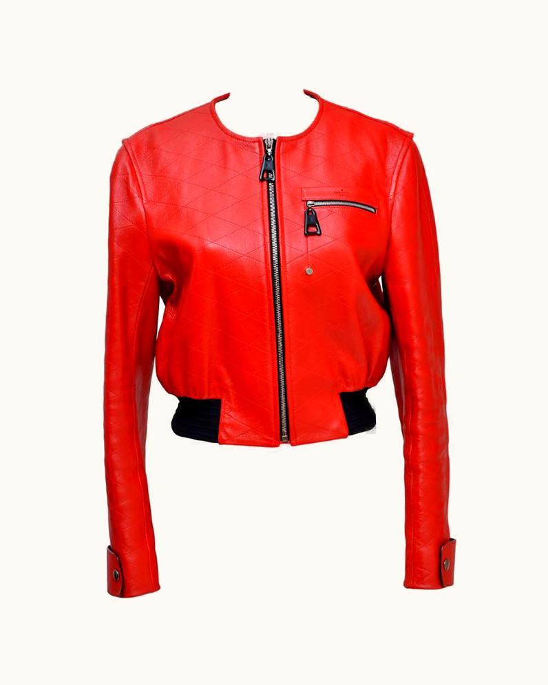 Louis Vuitton Louis Vuitton 2015 Nicolas G. Quilted Red Leather Jacket Seen On Nicki Minaj