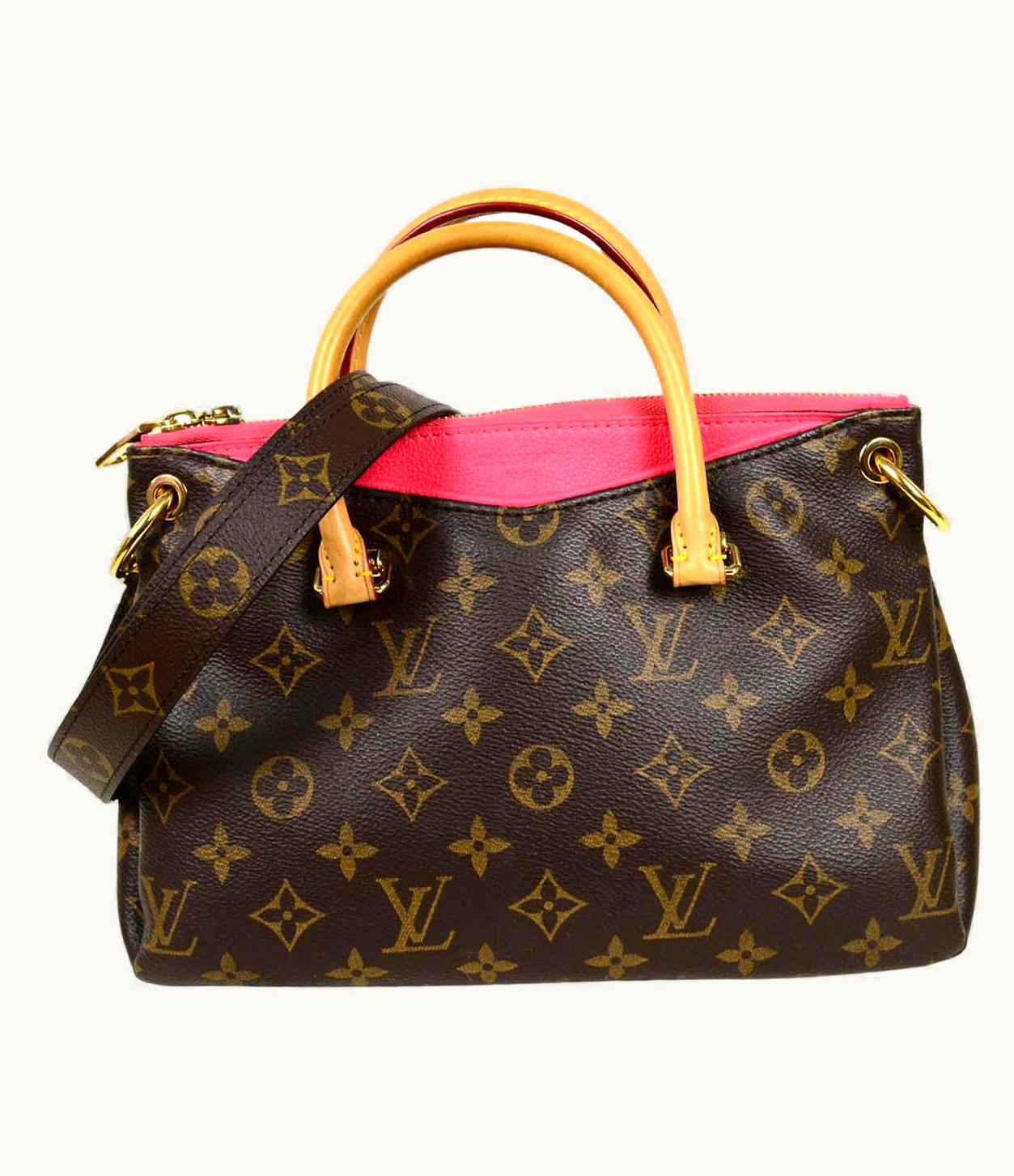 Louis Vuitton Louis Vuitton Monogram Canvas/Rose Litchi Leather Pallas Bb Crossbody Tote Bag