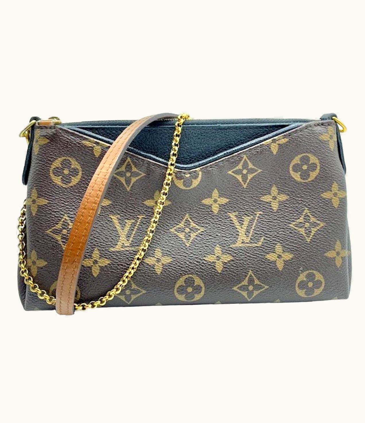 Louis Vuitton Louis Vuitton 2016 Monogram Pallas Clutch Black Crossbody