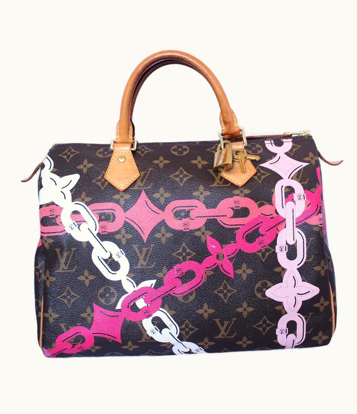 Louis Vuitton 2016 Limited Louis Vuitton Chain Flower Speedy