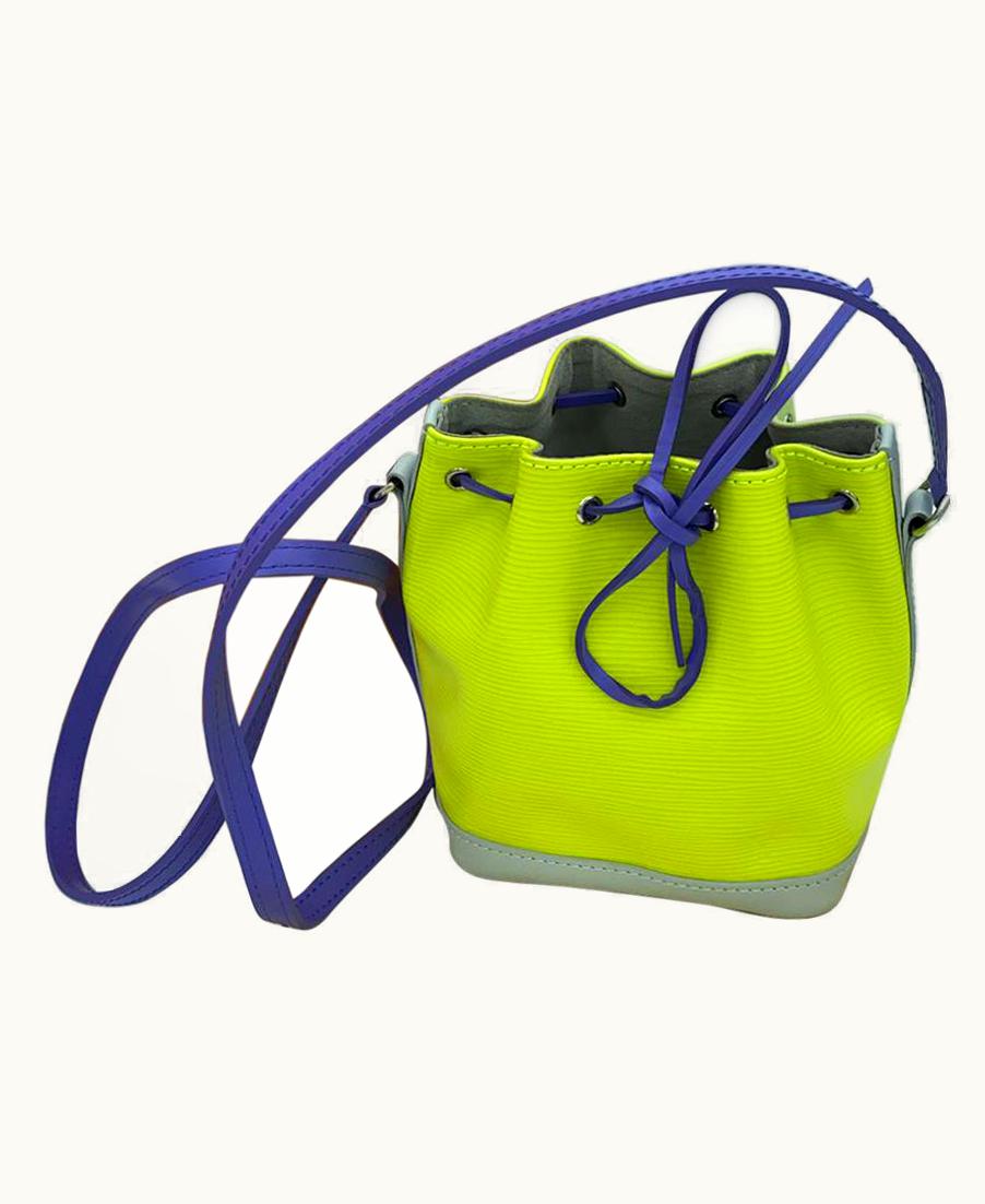 Louis Vuitton 2016 Louis Vuitton Nano Noe Epi Leather Yellow Purple Satchel UZ0582984