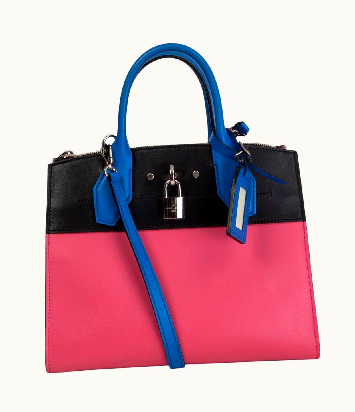Louis Vuitton Louis Vuitton Pink Black Blue Leather 2016 City Steamer Pm Tote Bag