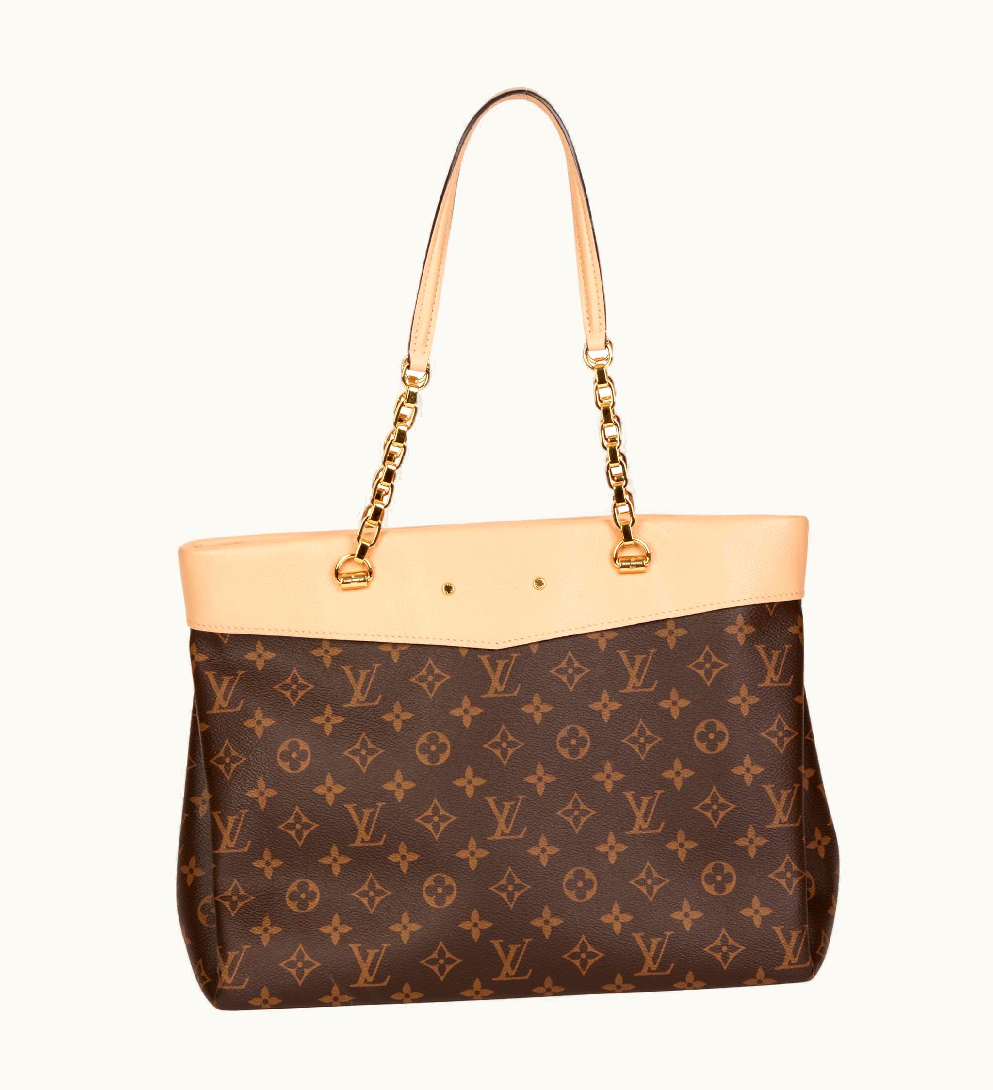 Louis Vuitton Louis Vuitton Dune Calfskin Leather & Brown Monogram Pallas Shopper