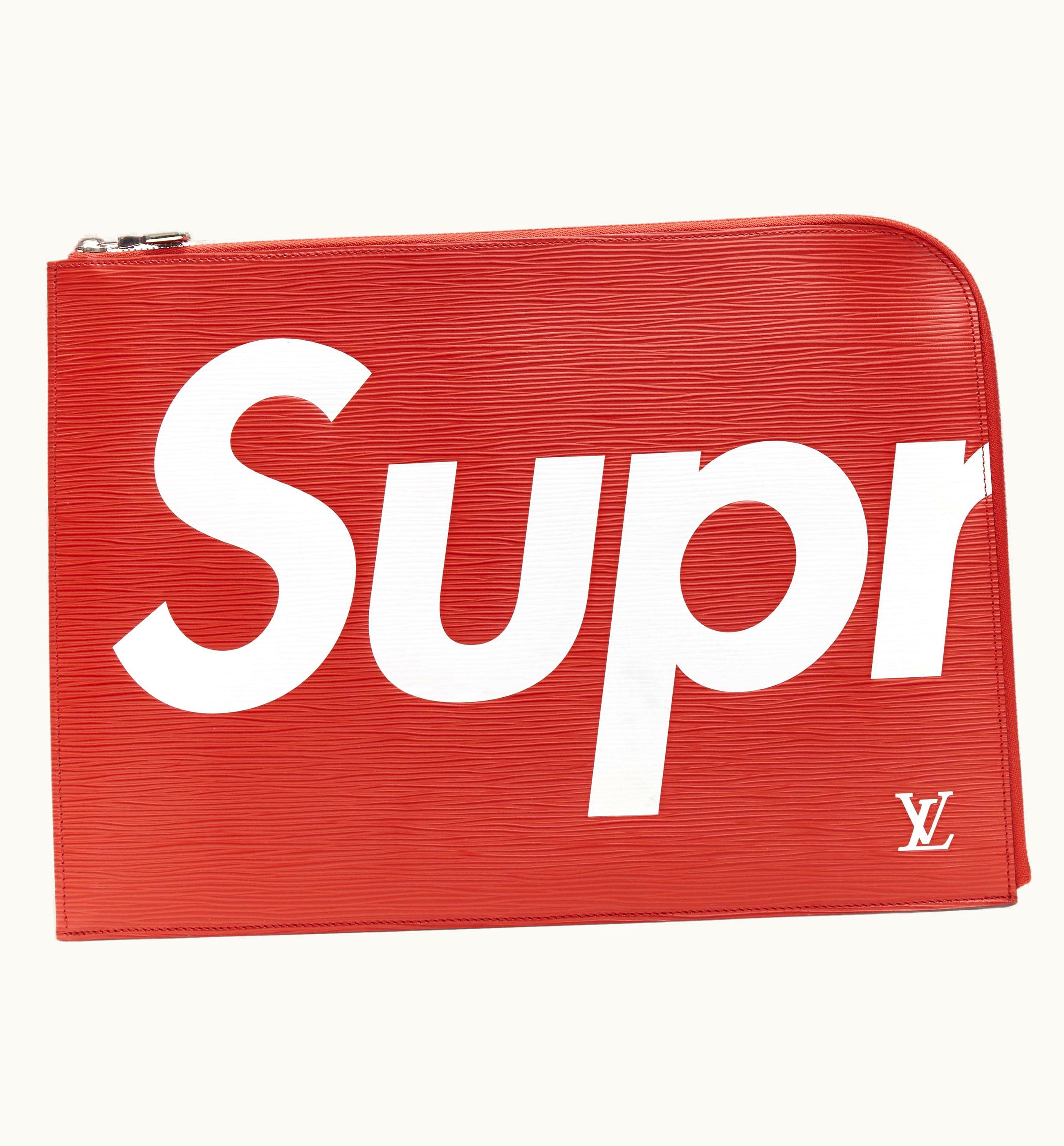 Louis Vuitton Rare Louis Vuitton Supreme 2017 Lv Epi Pouchette Jour Gm Red Document Clutch Bag