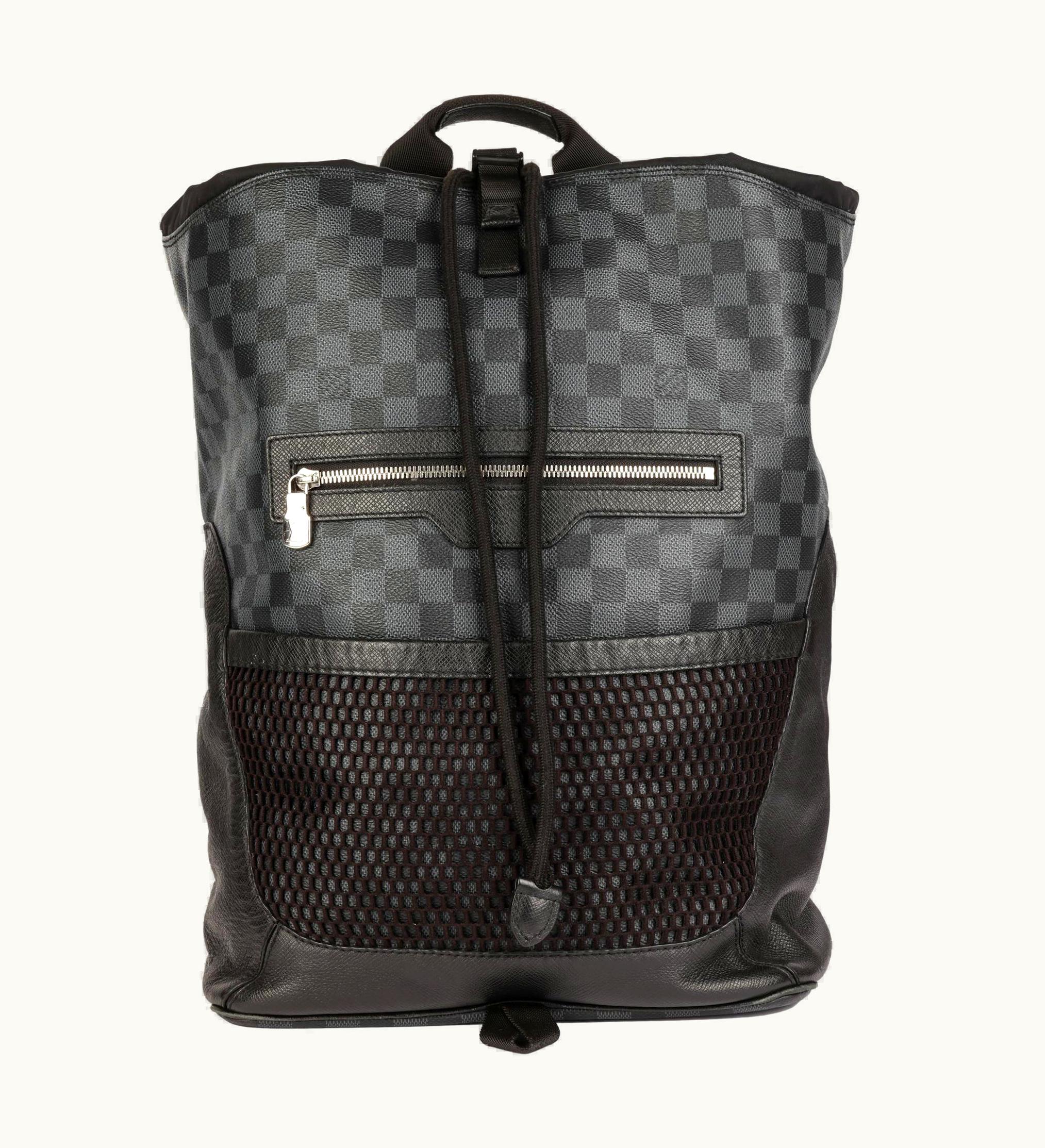 Louis Vuitton Louis Vuitton Damier Cobalt Coated Canvas, Black Calfskin Leather & Black Nylon