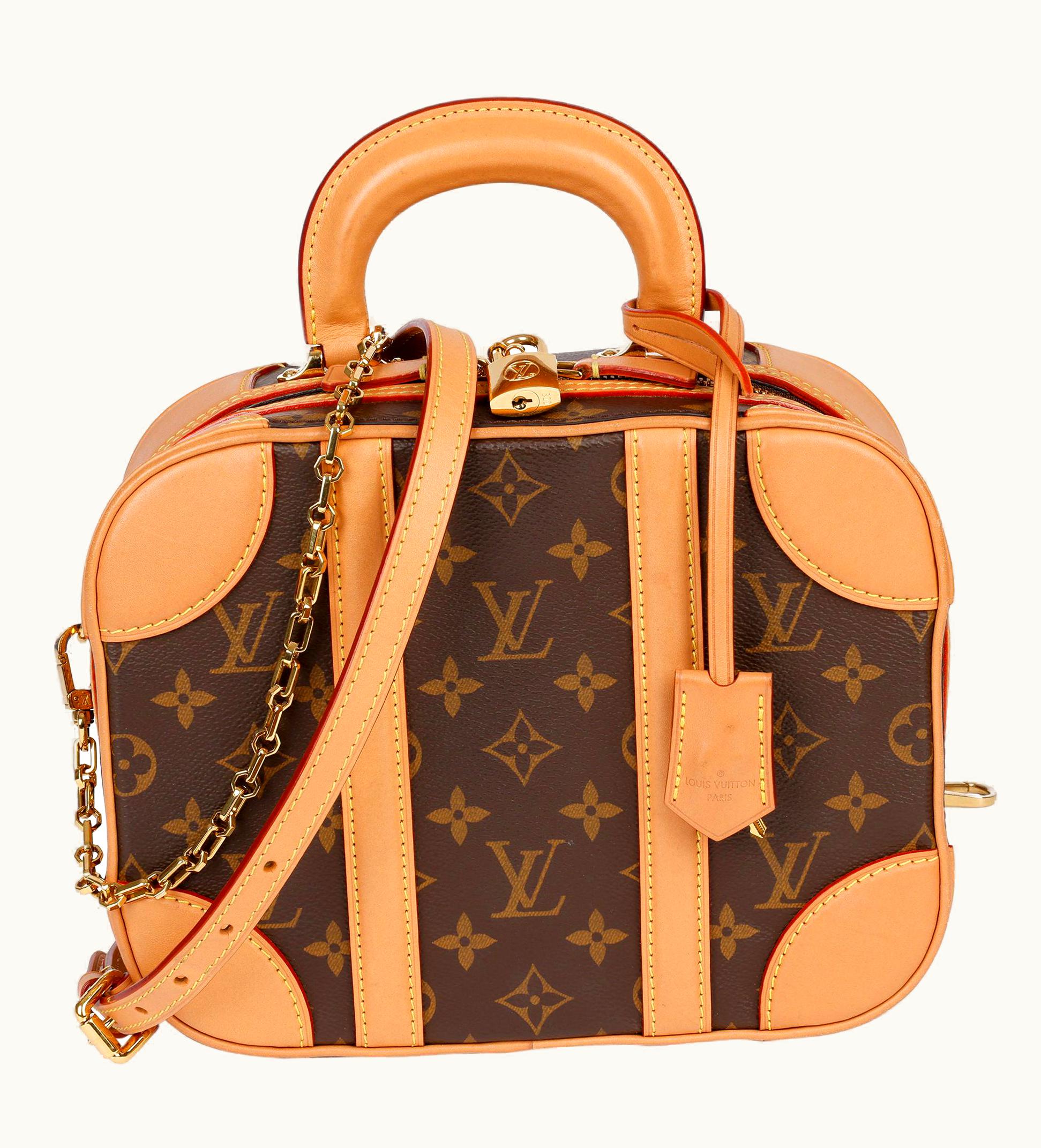Louis Vuitton 2019 Louis Vuitton Brown Monogram Coated Canvas & Vachetta Leather Valisette Pm