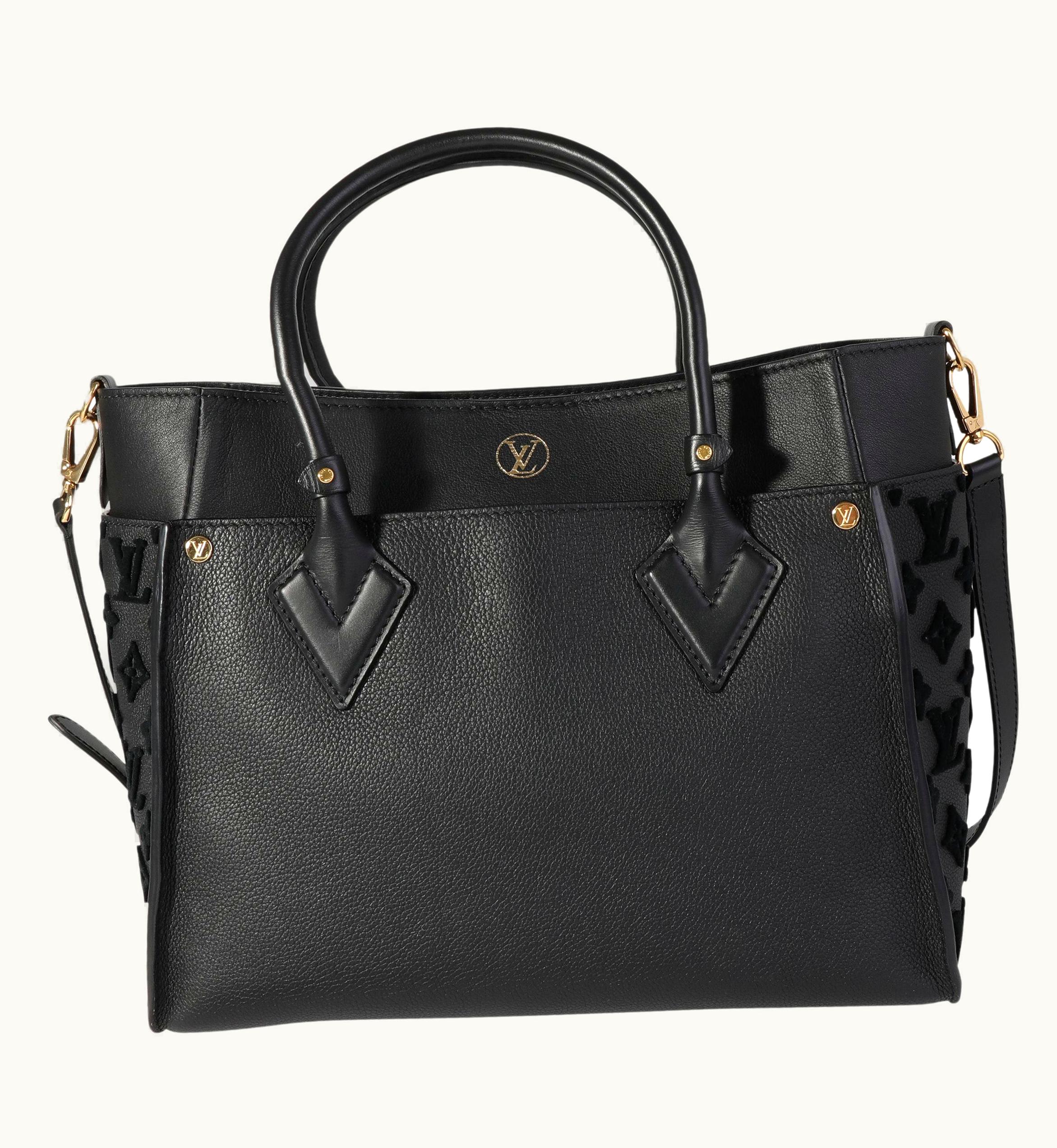 Louis Vuitton Louis Vuitton Black Grained Calfskin & Tufted Monogram On My Side mm UZ0583069